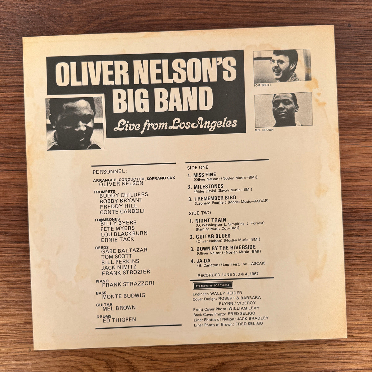 Oliver Nelson's Big Band – Live From Los Angeles Only Japan Vinyl