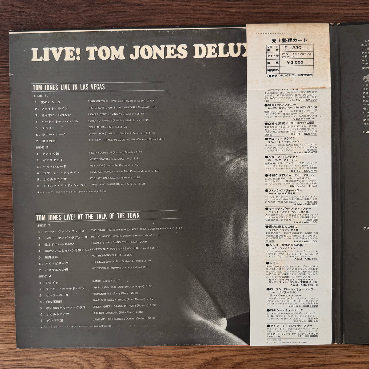 Tom Jones – Live Japan Vinyl