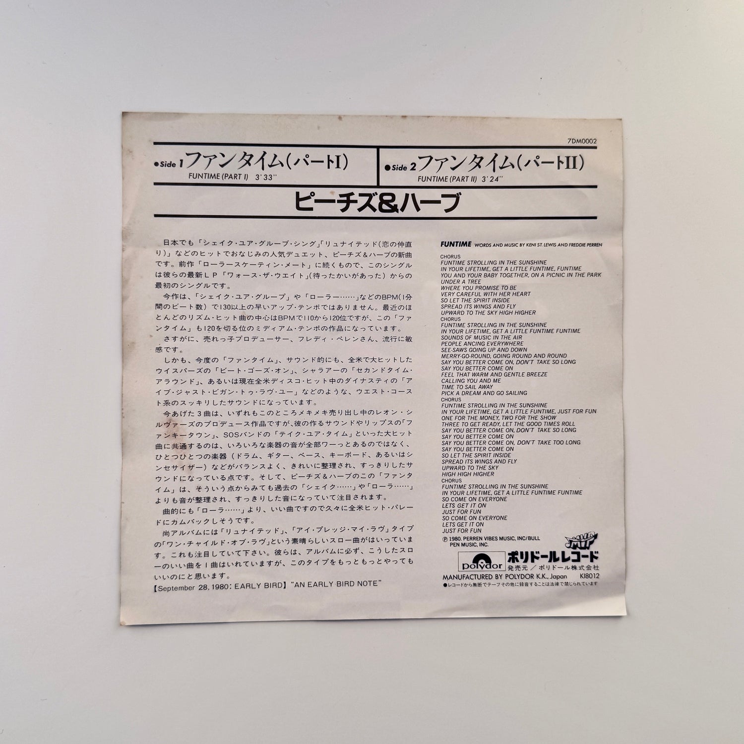 Peaches & Herb – Funtime Part 1-2 Japan Vinyl