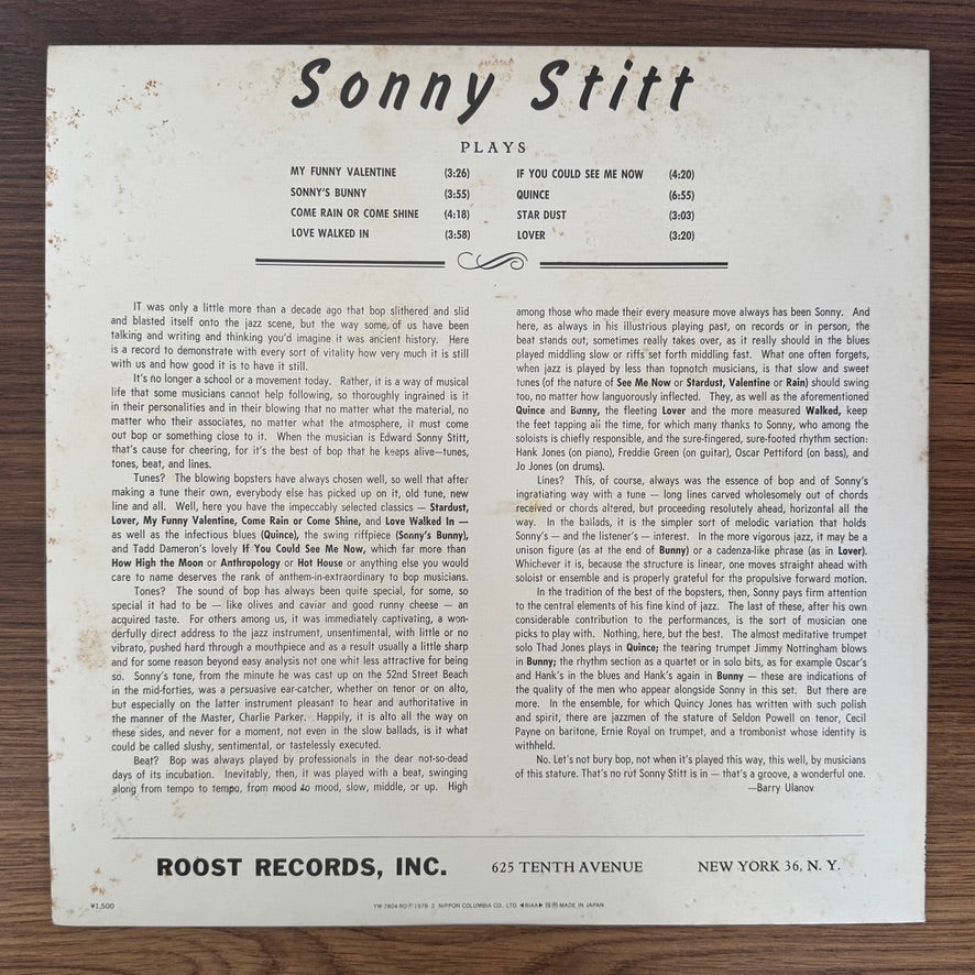 Sonny Stitt – Sonny Stitt Plays Arrangements From The Pen Of Quincy Jones
