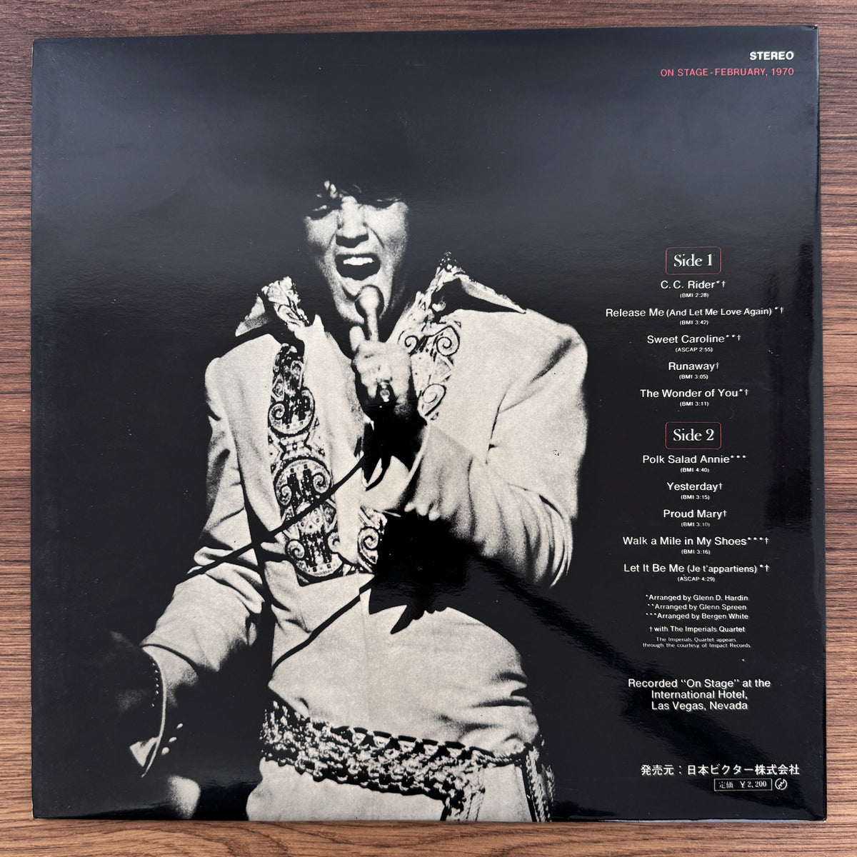 Elvis Presley – On Stage (February, 1970) Vol. 2 Japan Vinyl