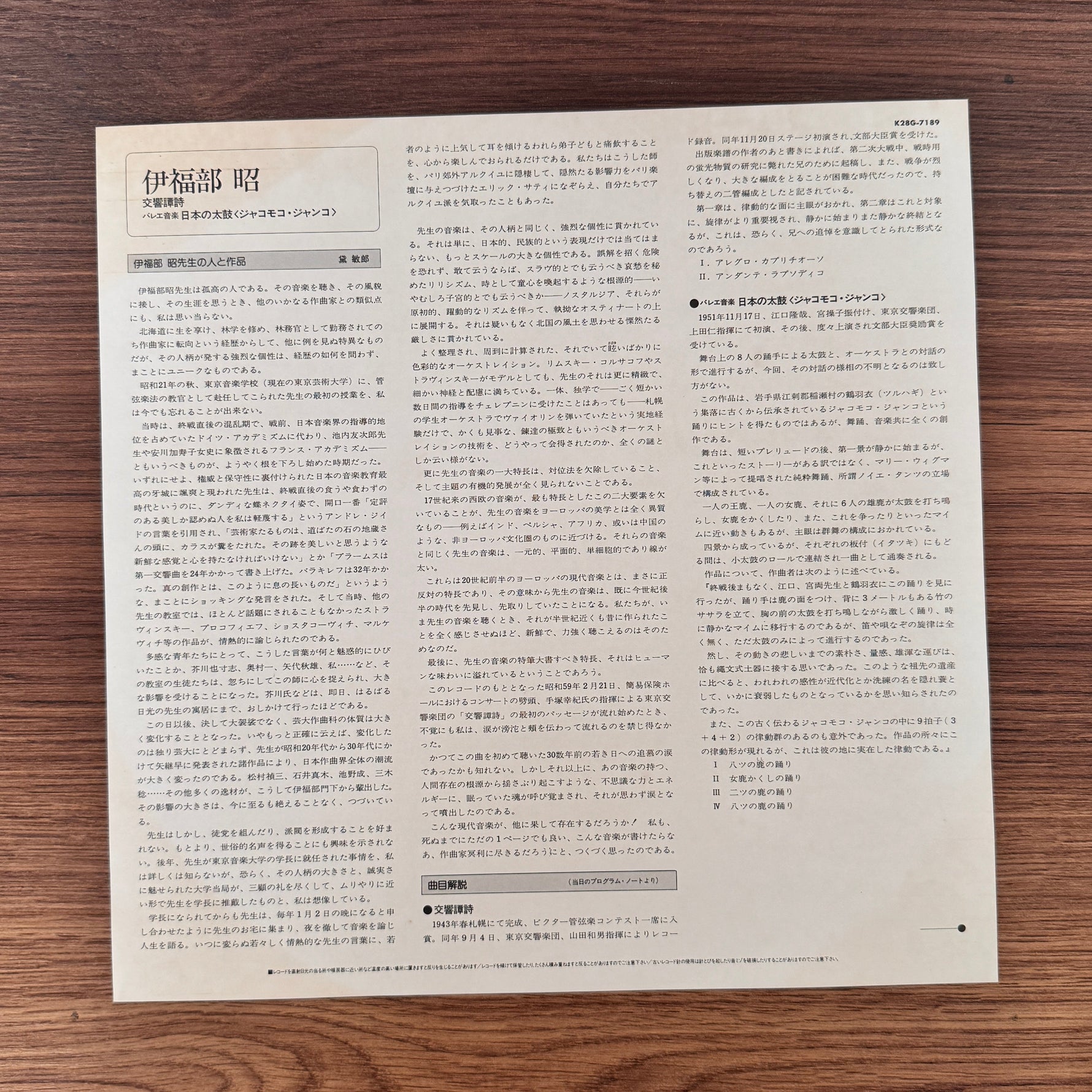 Akira Ifukube – Symphonic Ballad / Ballet Music: Japanese Drums Japan Vinyl