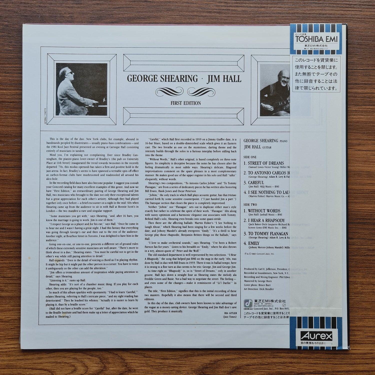 George Shearing & Jim Hall – First Edition Only Japan Vinyl