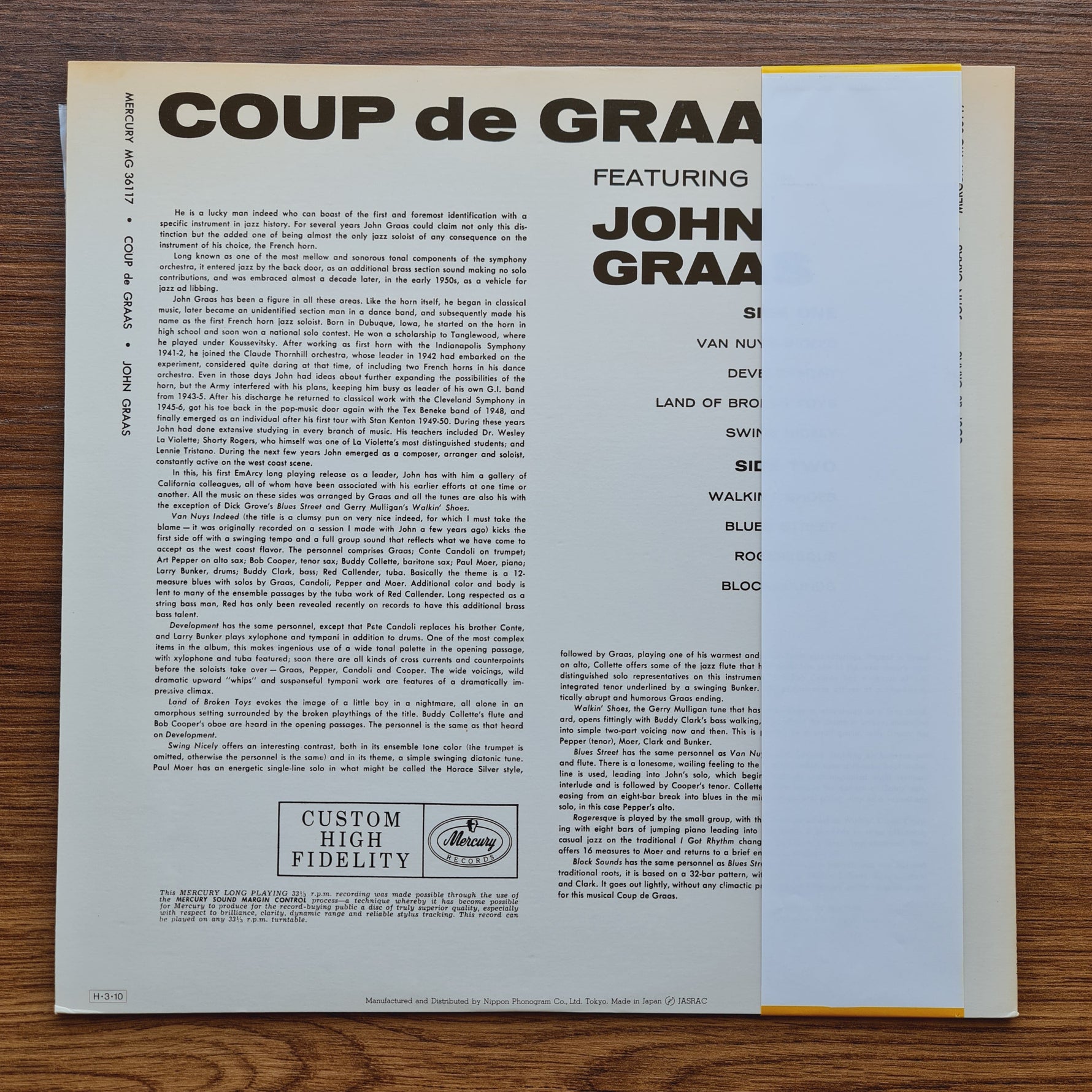 John Graas – Coup De Graas Only Japan Vinyl
