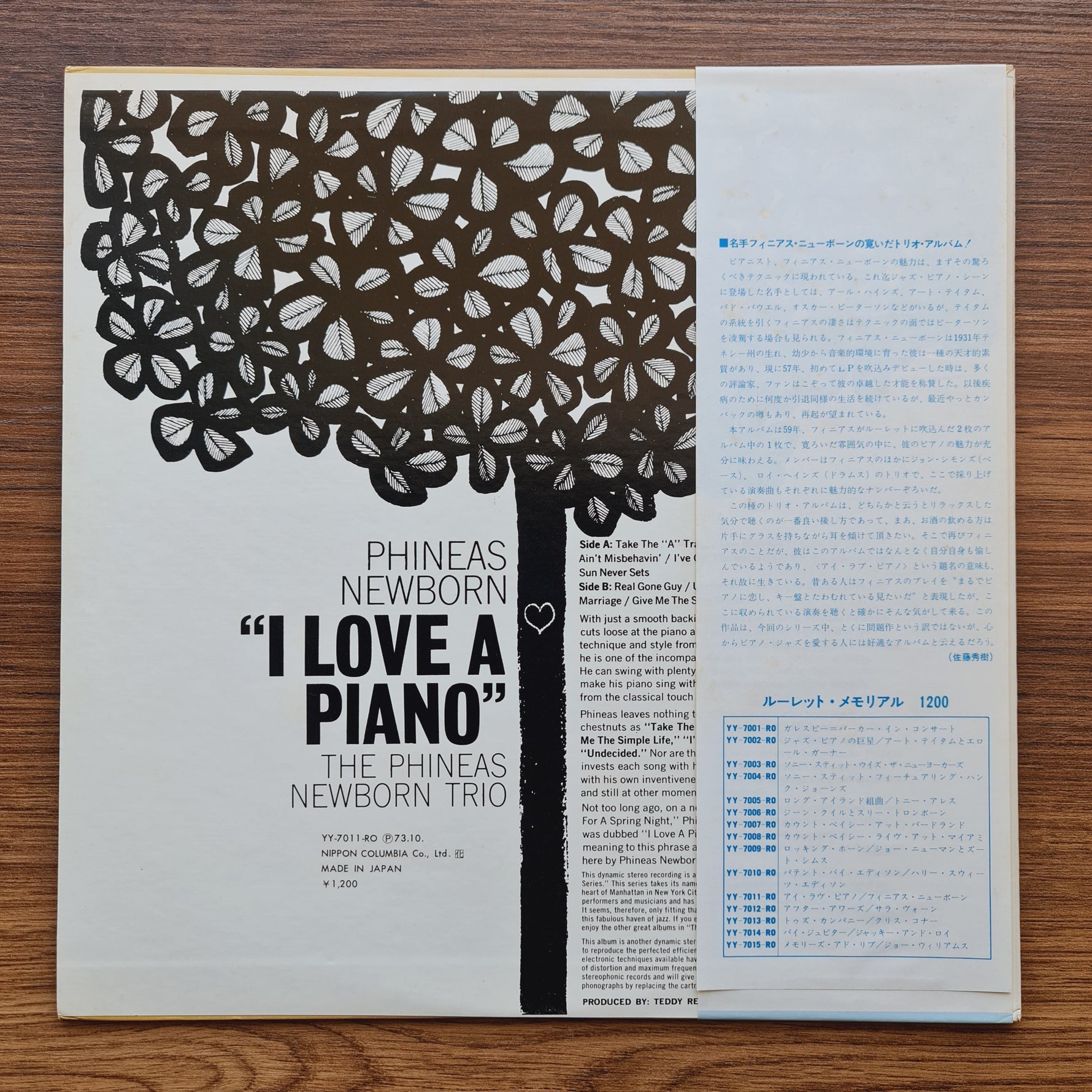 The Phineas Newborn Trio – I Love A Piano Only Japan Vinyl