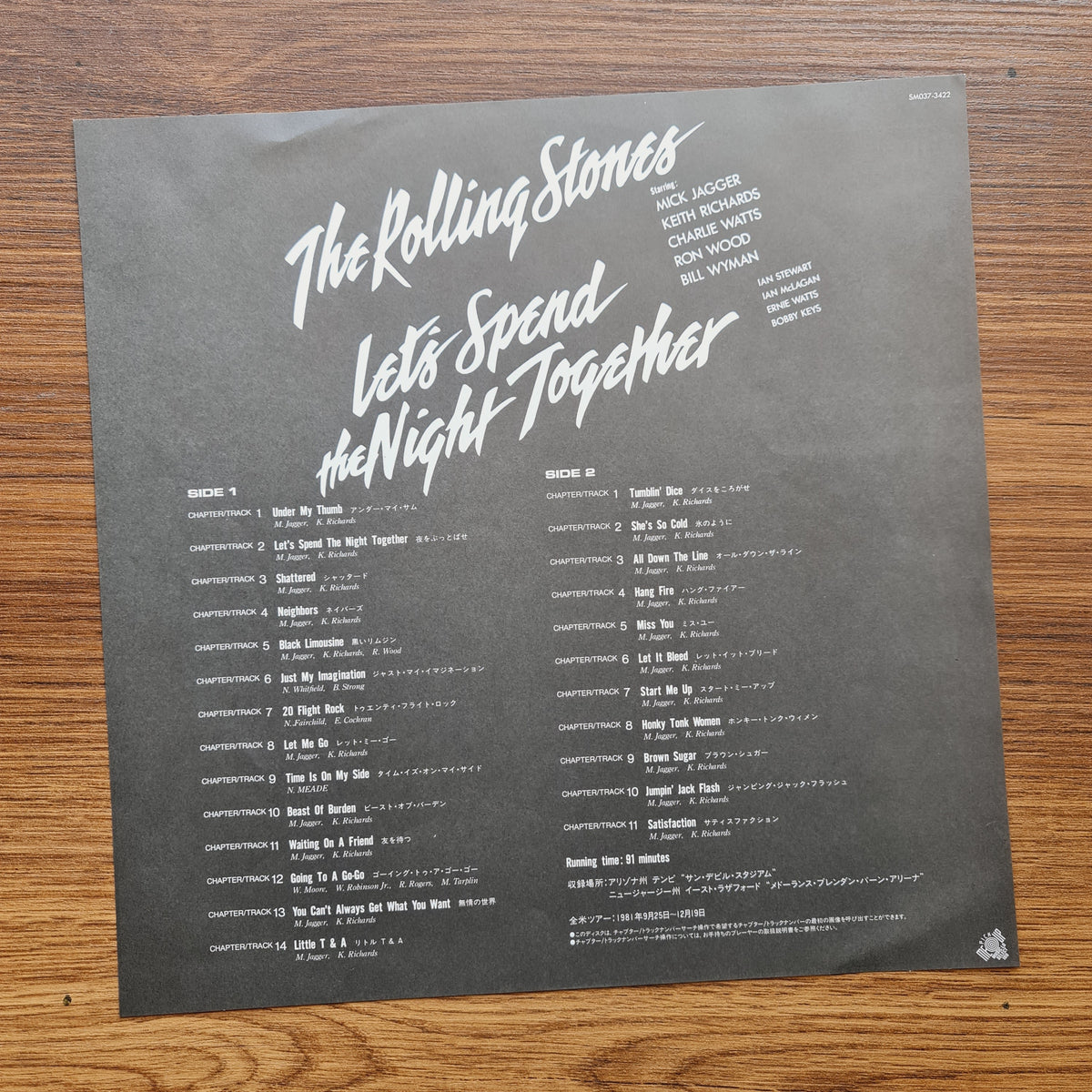 The Rolling Stones – Let's Spend The Night Together LaserDisc Only Japan Vinyl