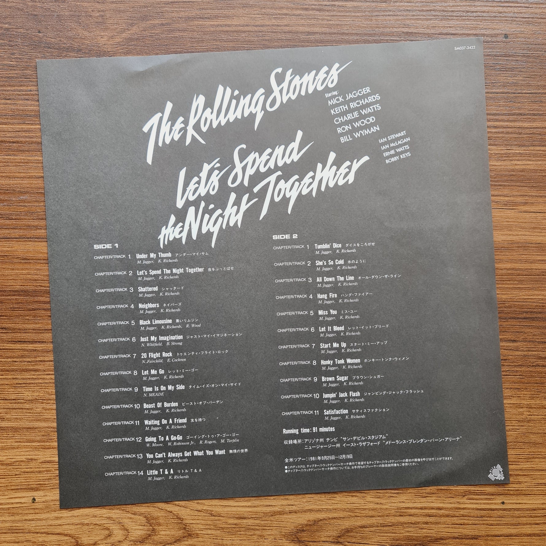 The Rolling Stones – Let's Spend The Night Together LaserDisc Only Japan Vinyl