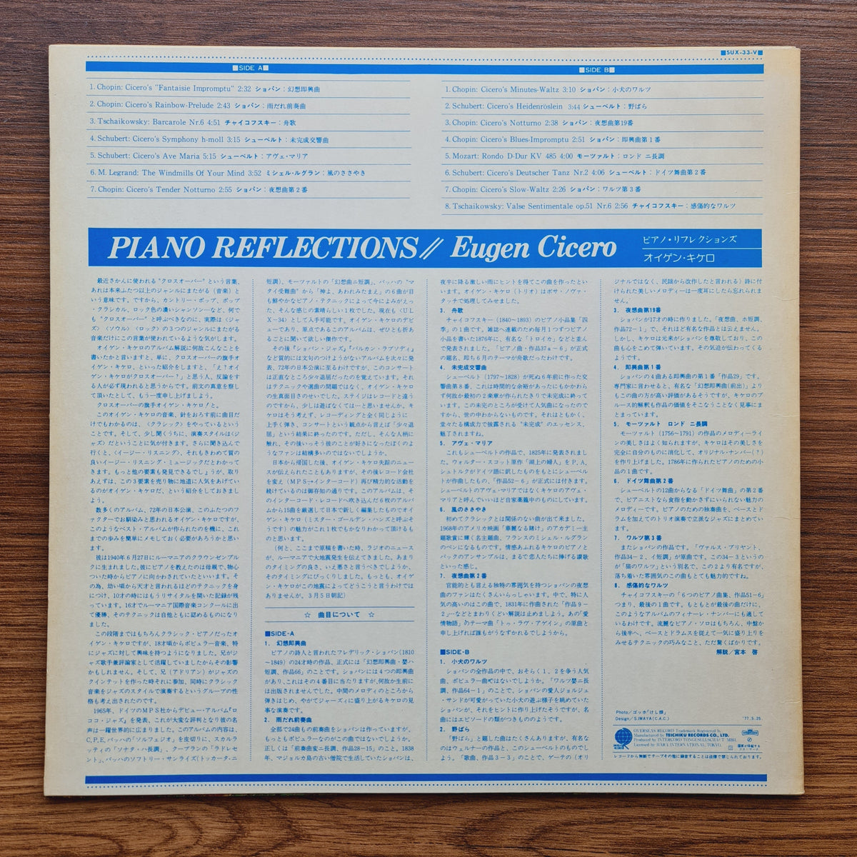Eugen Cicero – Piano Reflections Only Japan Vinyl