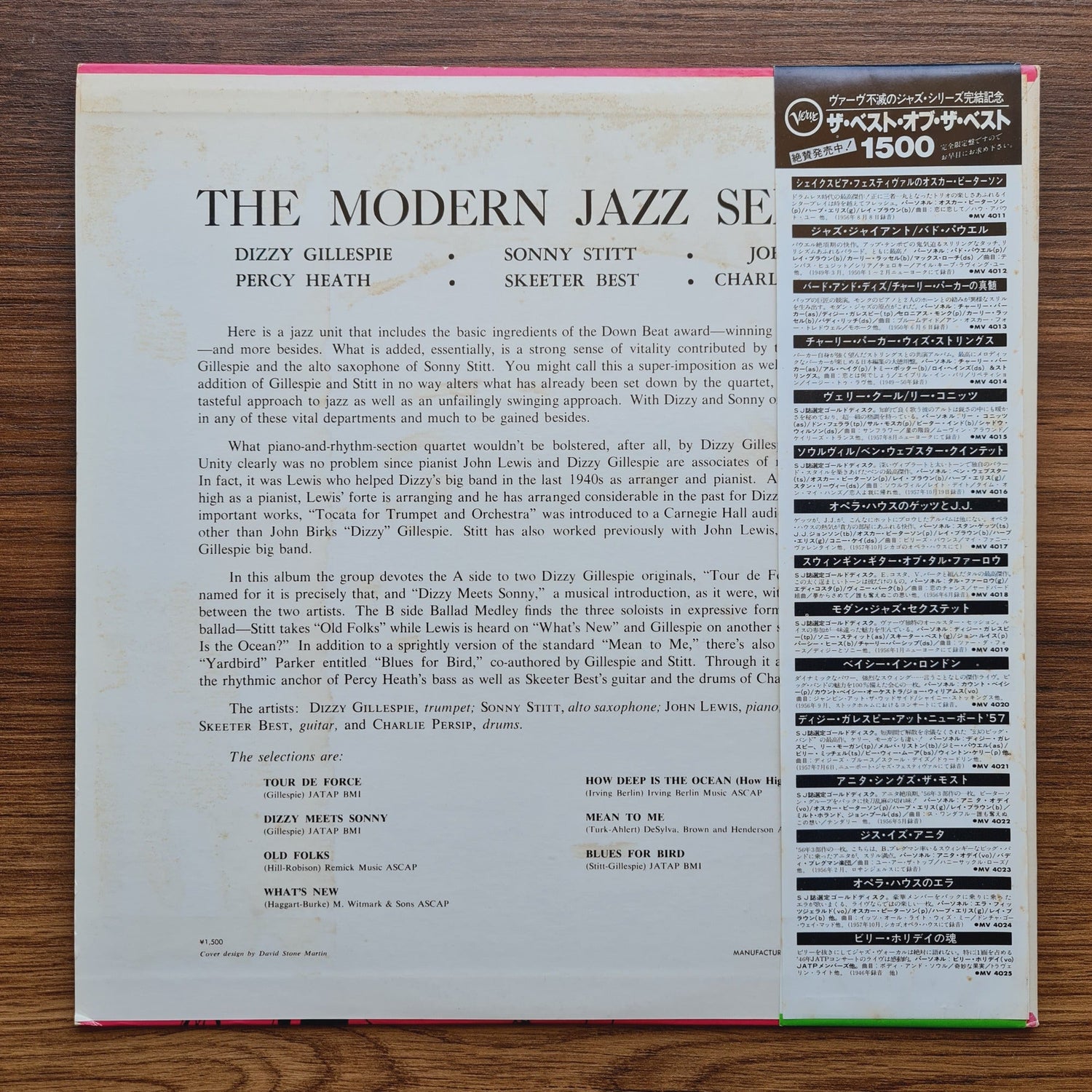 The Modern Jazz Sextet Featuring Dizzy Gillespie, Sonny Stit Only Japan Vinyl