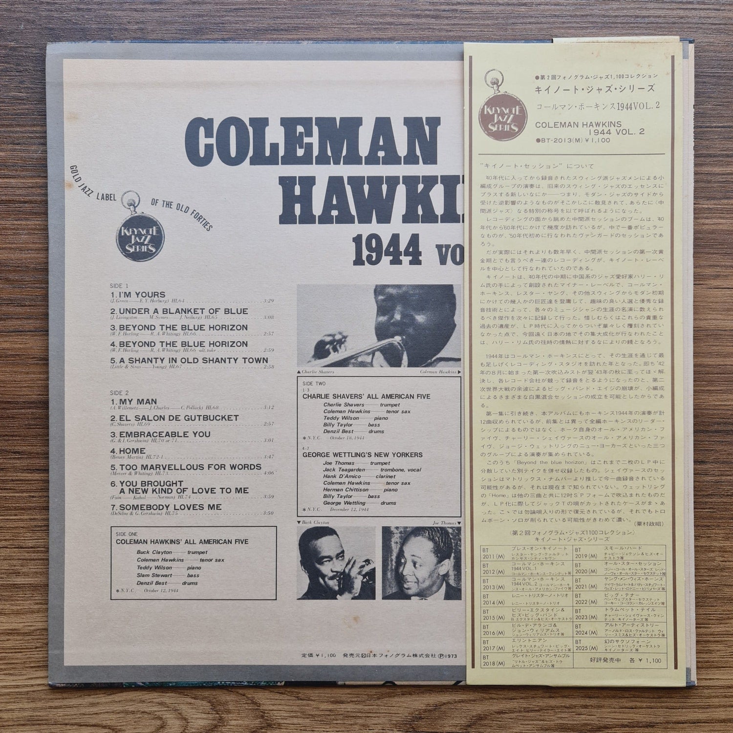 Coleman Hawkins – 1944 Vol. 2 Only Japan Vinyl