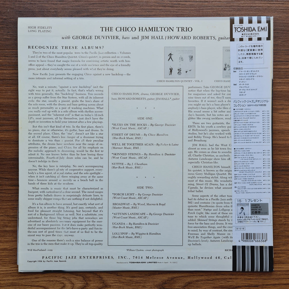The Chico Hamilton Trio – Chico Hamilton Trio Only Japan Vinyl