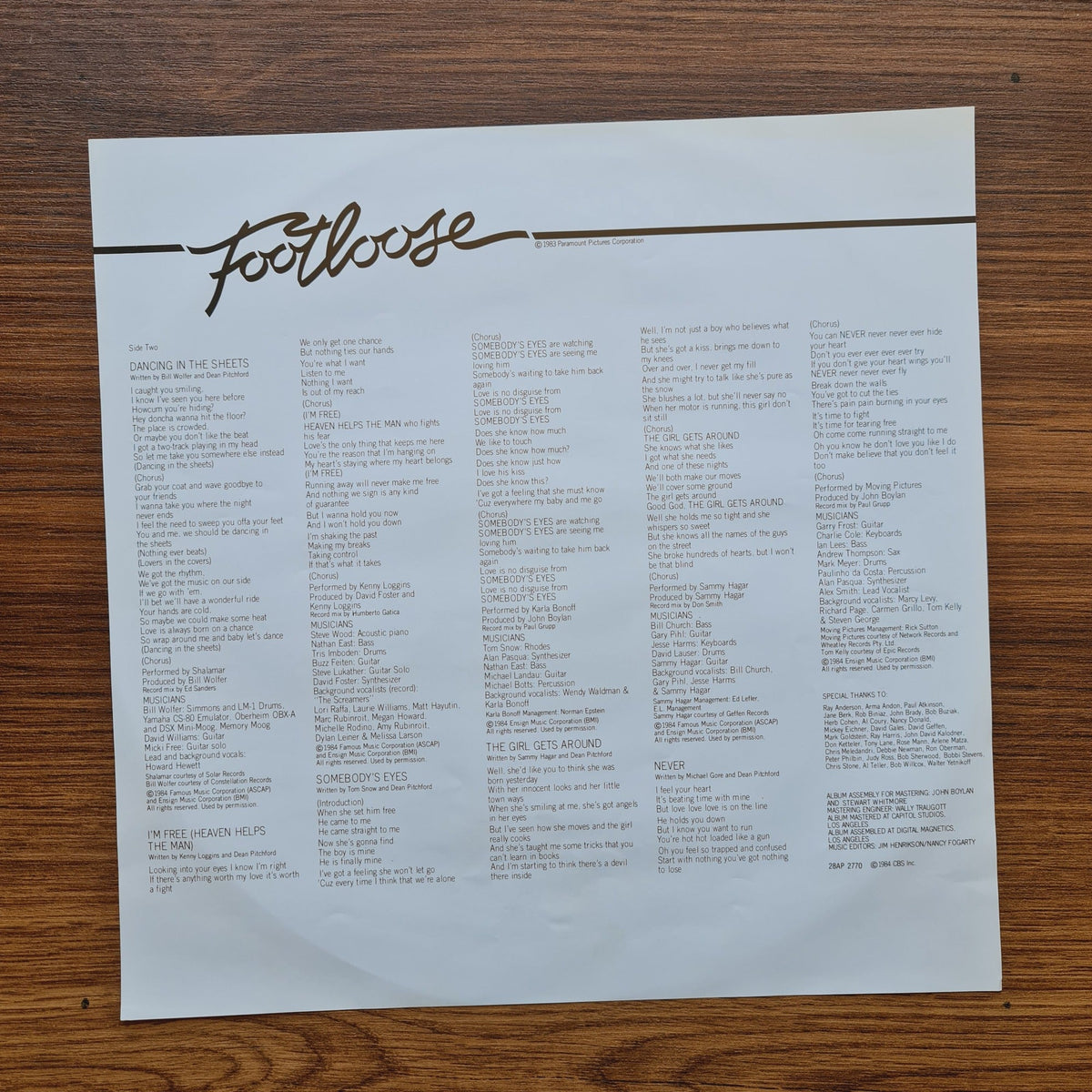 Footloose Soundtrack Only Japan Vinyl