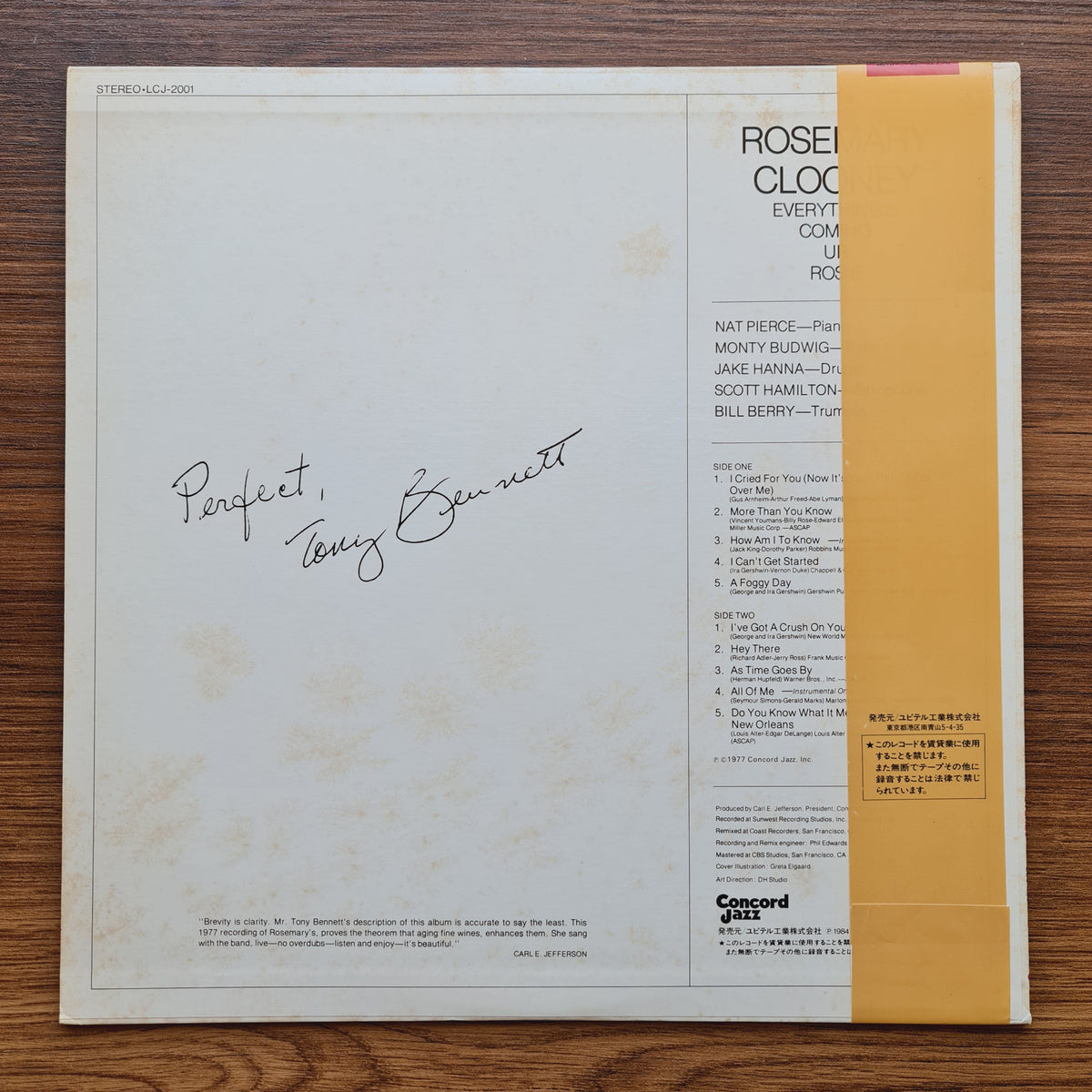 Rosemary Clooney – Everything's Coming Up Rosie Only Japan Vinyl