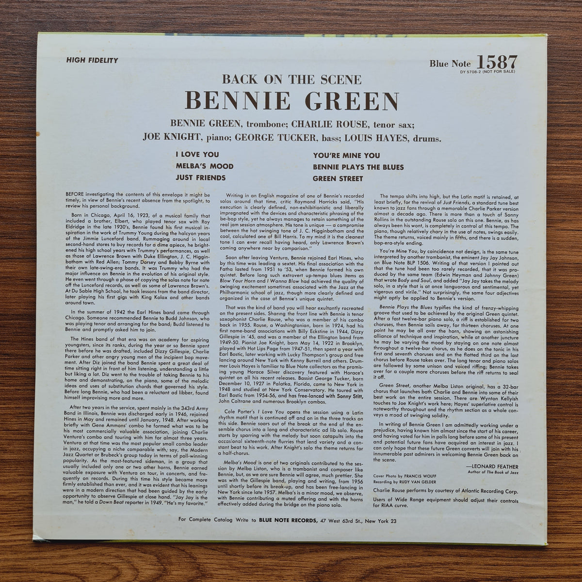 Bennie Green – Back On The Scene Only Japan Vinyl