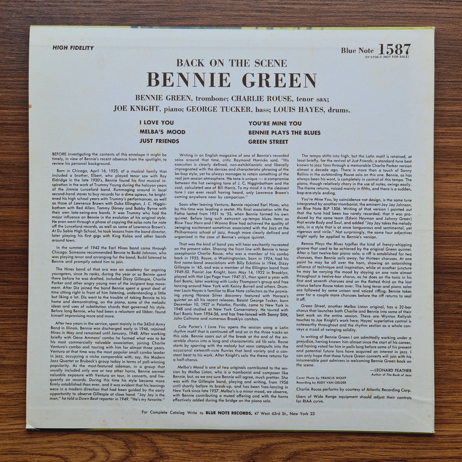 Bennie Green – Back On The Scene Only Japan Vinyl