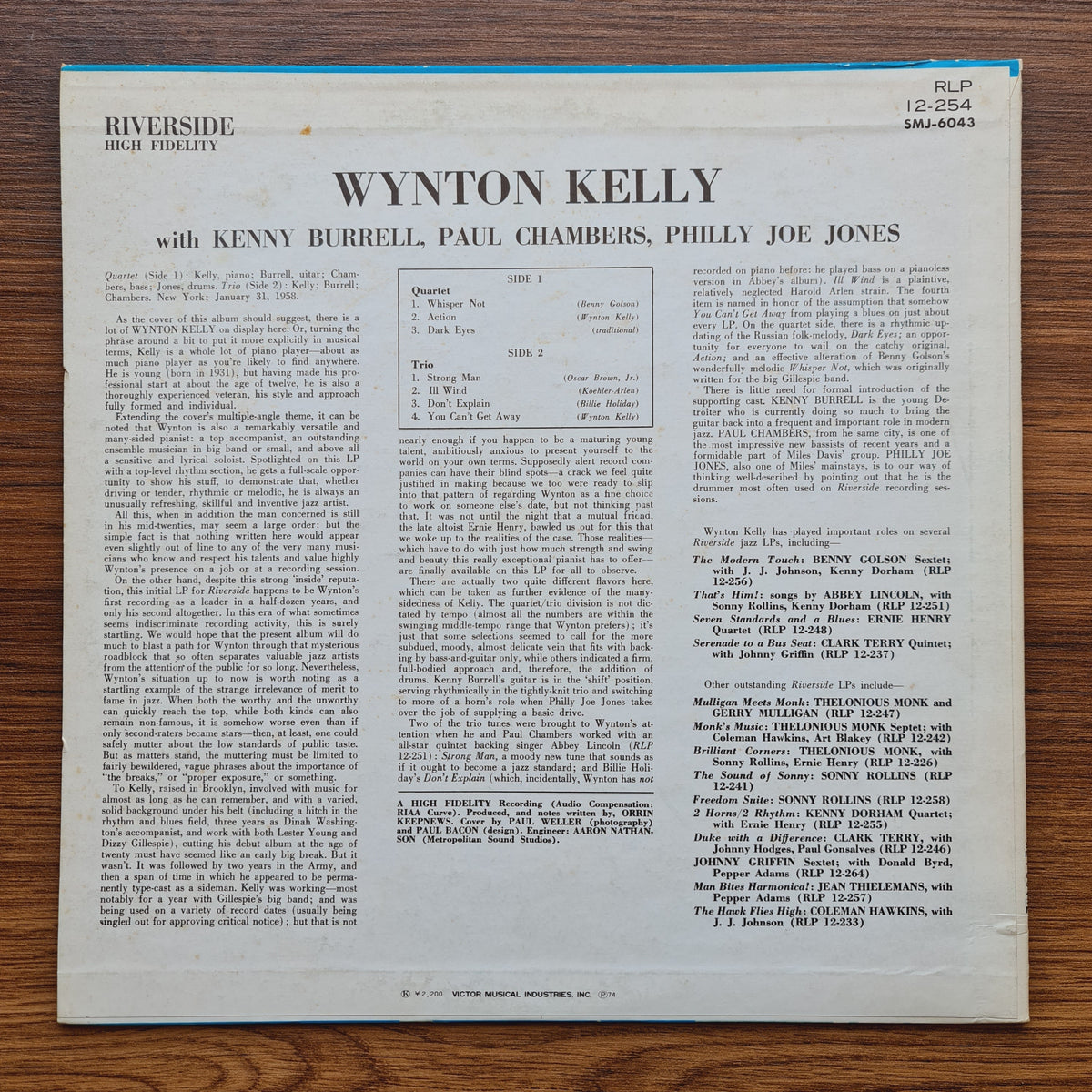 Wynton Kelly – Whisper Not Only Japan Vinyl