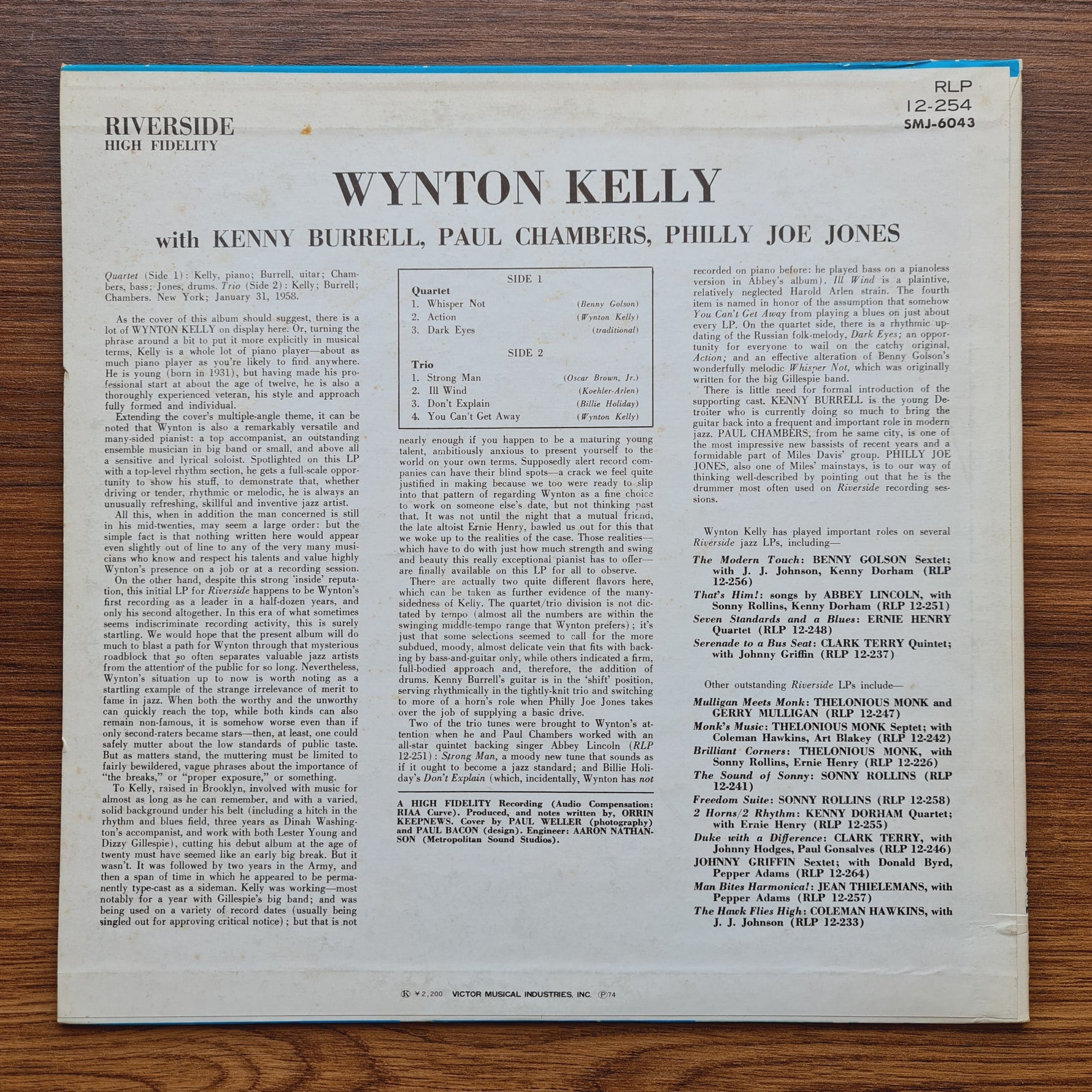 Wynton Kelly – Whisper Not Only Japan Vinyl