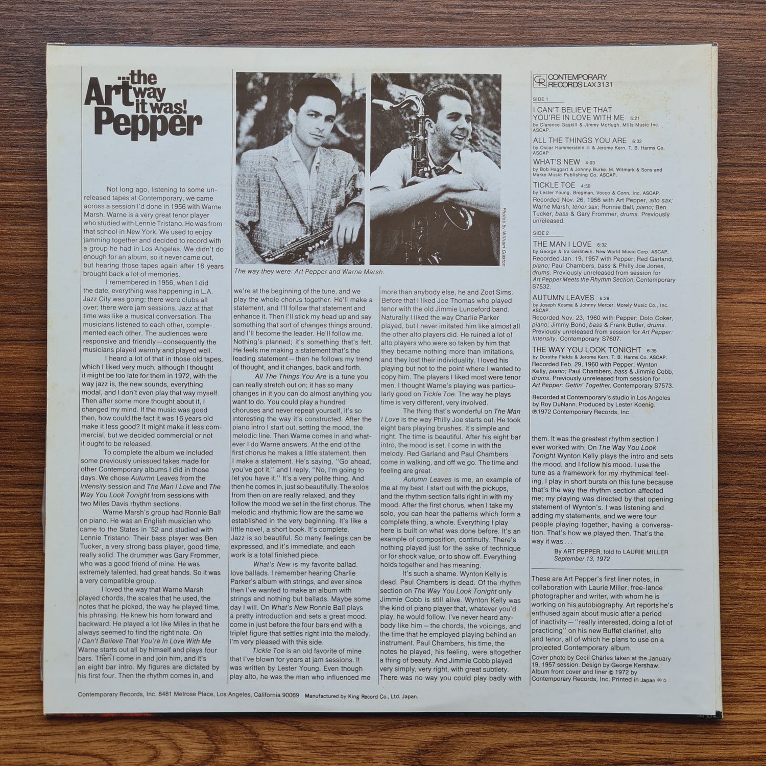 Art Pepper – ...The Way It Was! Only Japan Vinyl
