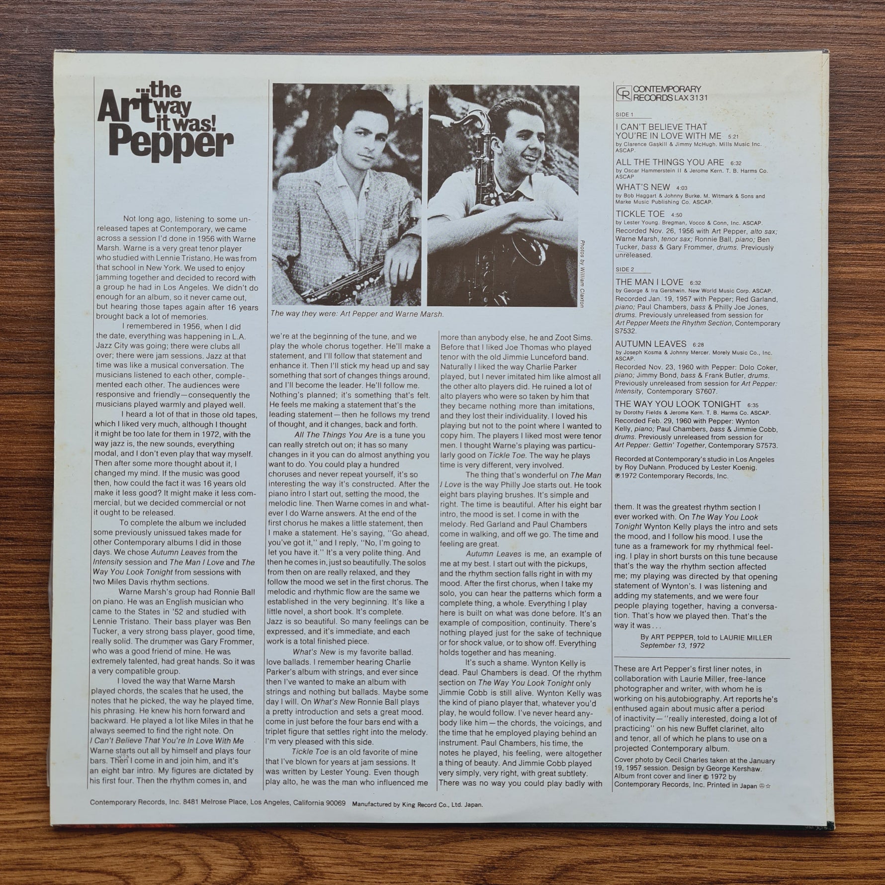 Art Pepper – ...The Way It Was! Only Japan Vinyl