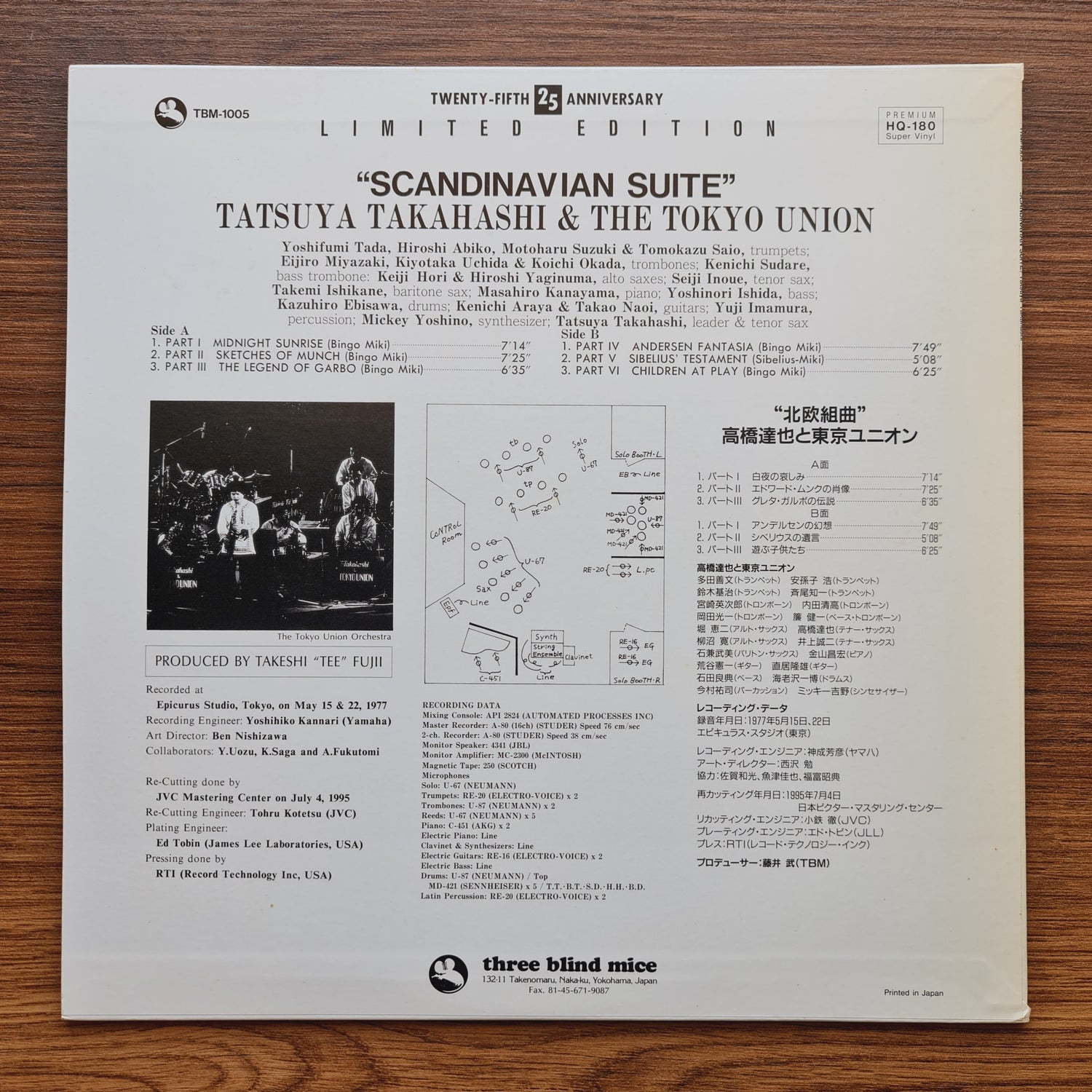 Bingo Miki, Tatsuya Takahashi & The Tokyo Union – Scandinavian Suite (TBM) Only Japan Vinyl