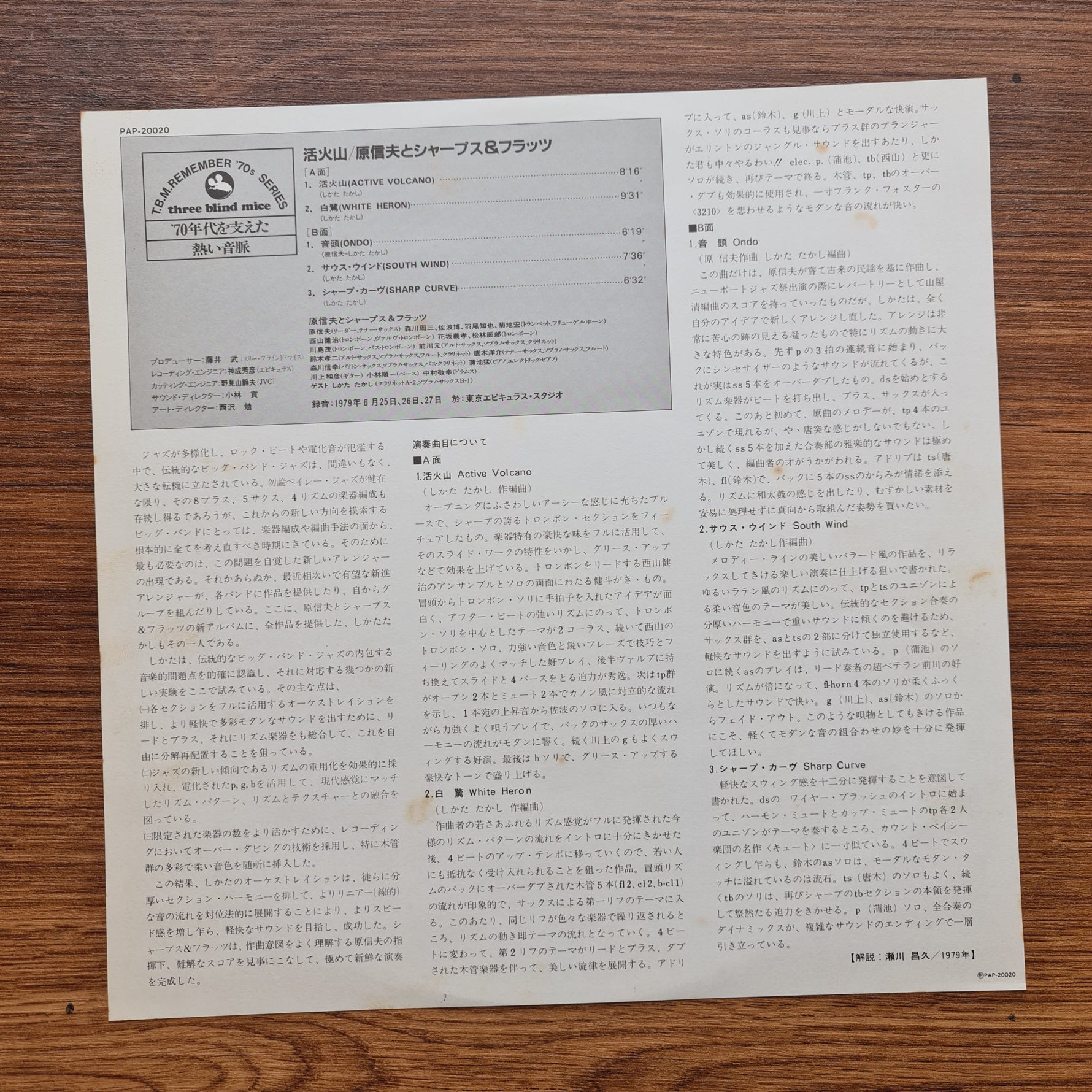 Nobuo Hara And His Sharps & Flats – Active Volcano (TBM) Only Japan Vinyl