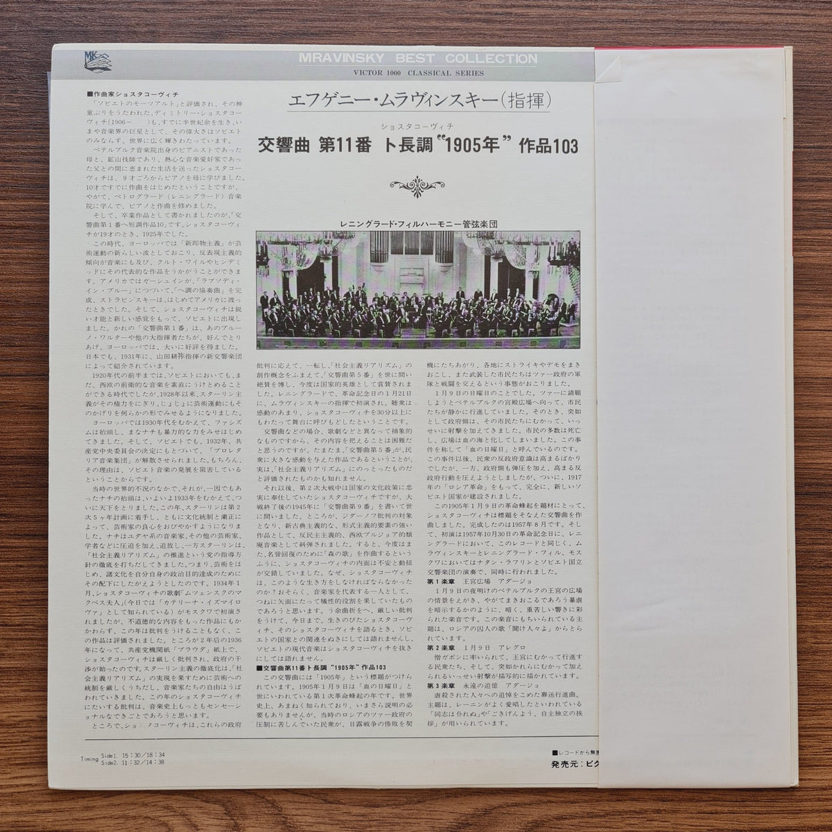 Yevgeni Mravinsky, Leningrad Philharmonic Symphony Orchestra – Symphony No.11 in E Major, Op.103 Only Japan Vinyl