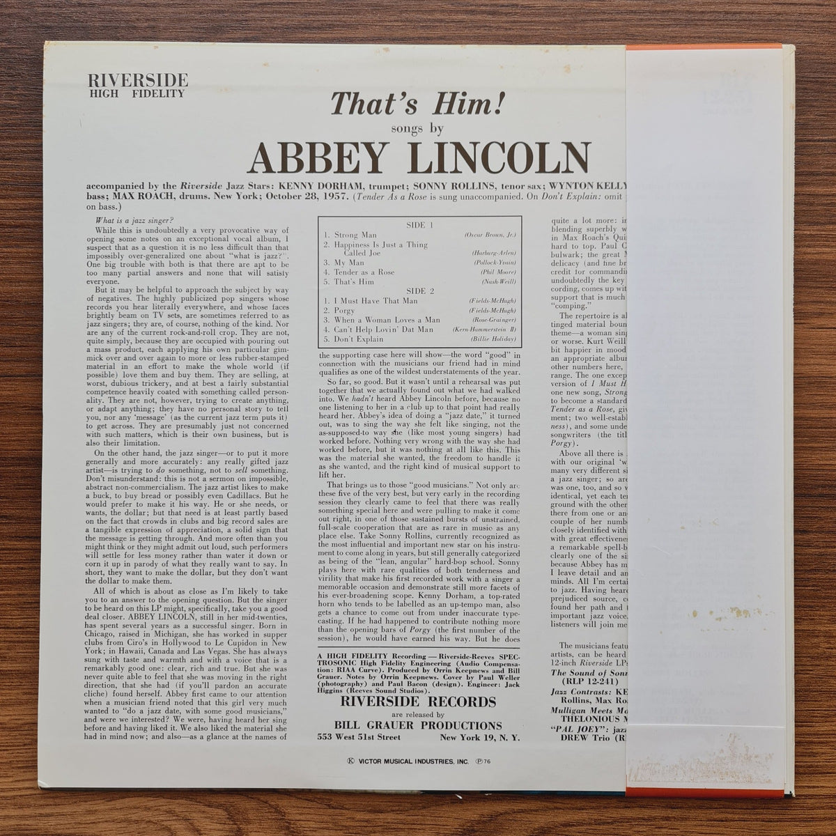 Abbey Lincoln – That's Him Only Japan Vinyl