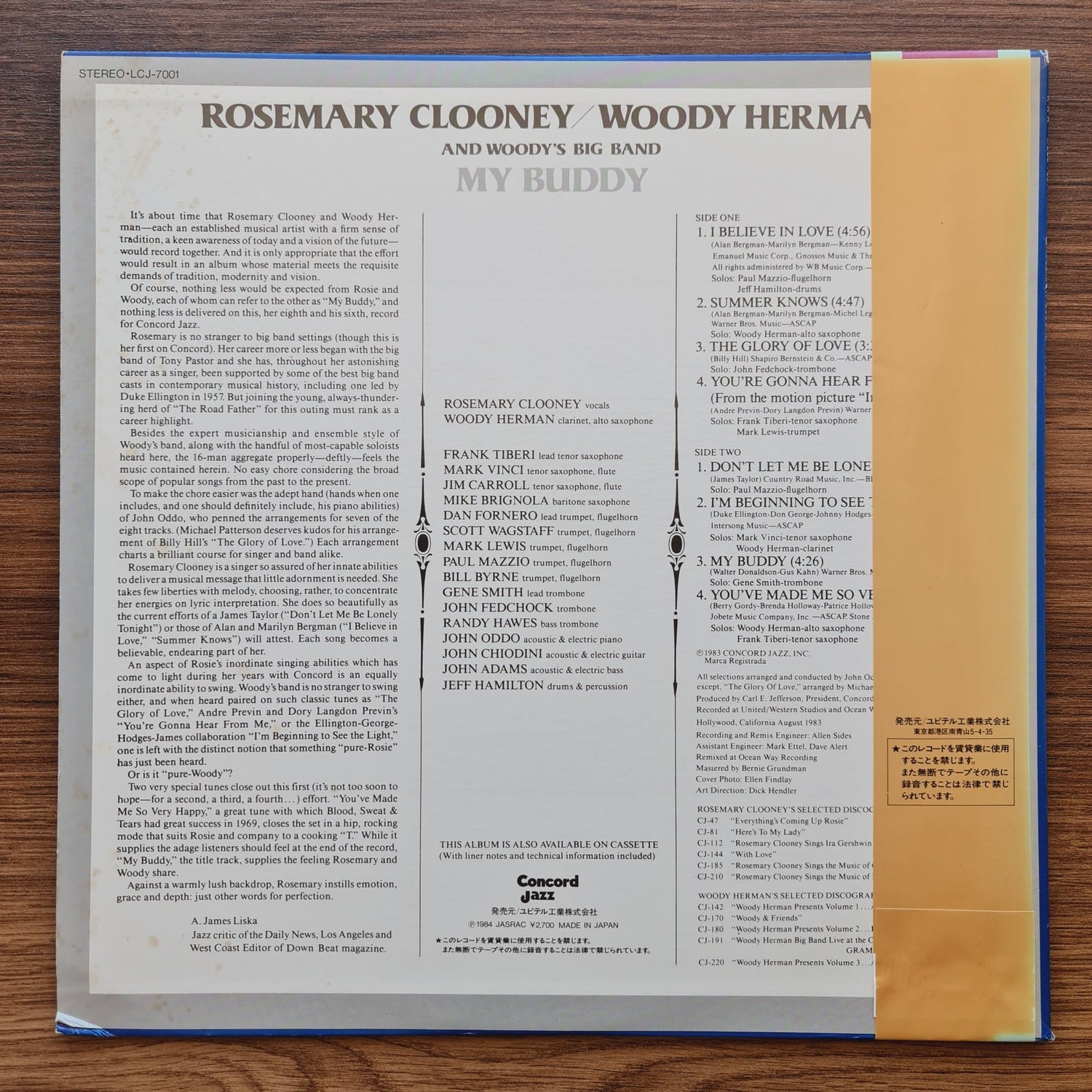 Rosemary Clooney / Woody Herman And Woody's Big Band – My Buddy Only Japan Vinyl