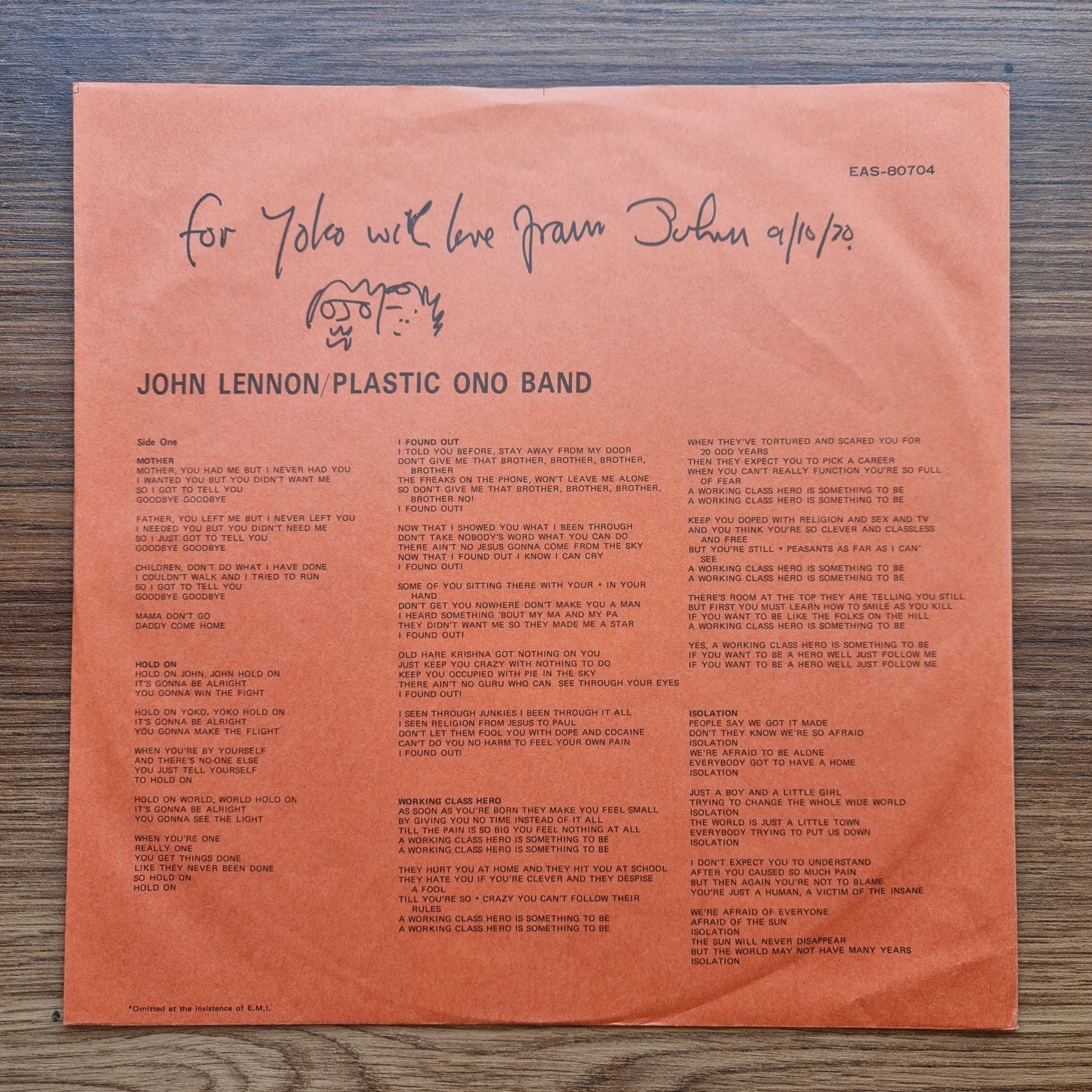 John Lennon – Plastic Ono Band Only Japan Vinyl