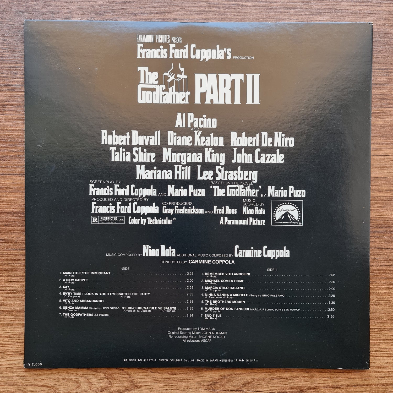 Nino Rota – The Godfather Part II Soundtrack Only Japan Vinyl