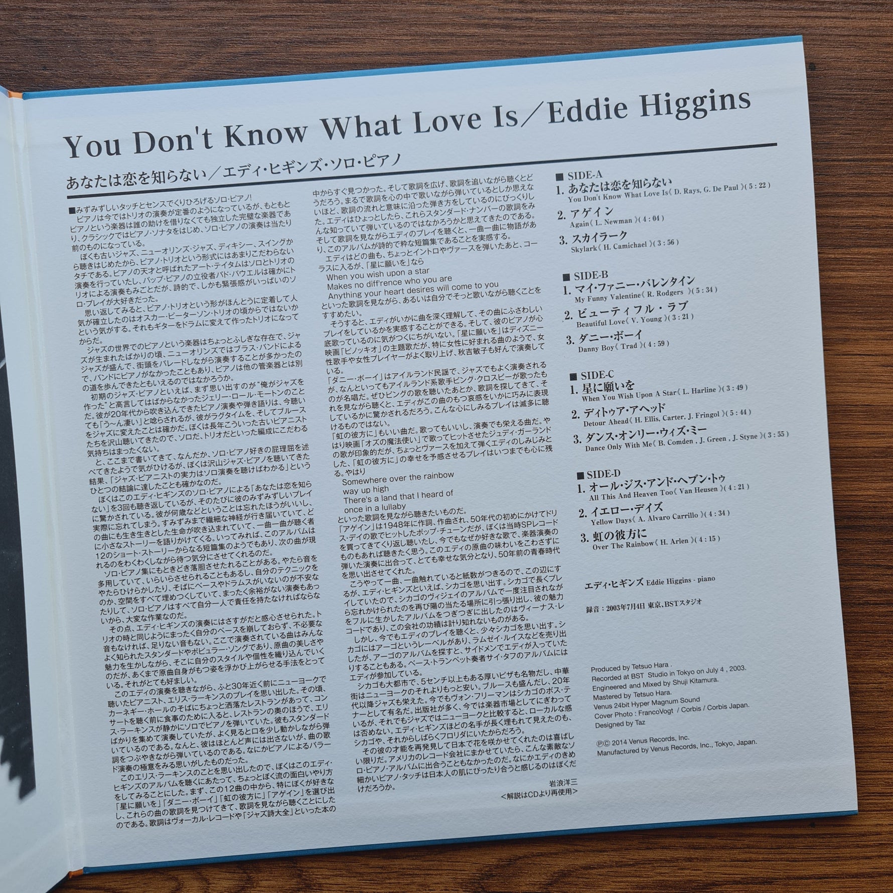 Eddie Higgins – You Don't Know What Love Is Only Japan Vinyl