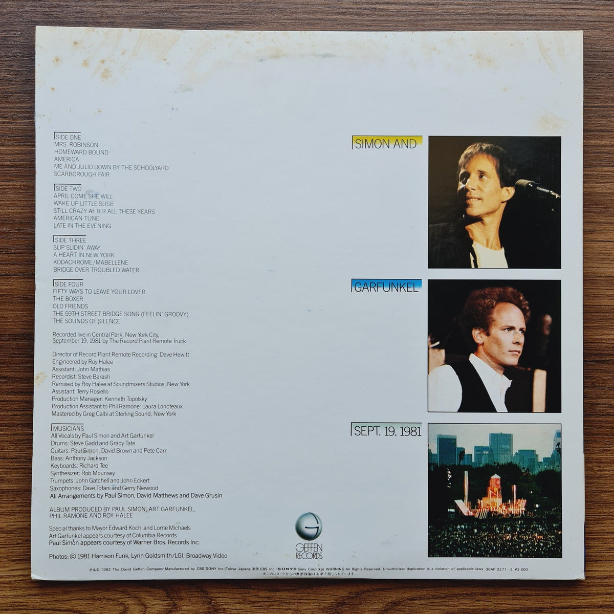 Simon & Garfunkel – The Concert In Central Park Only Japan Vinyl