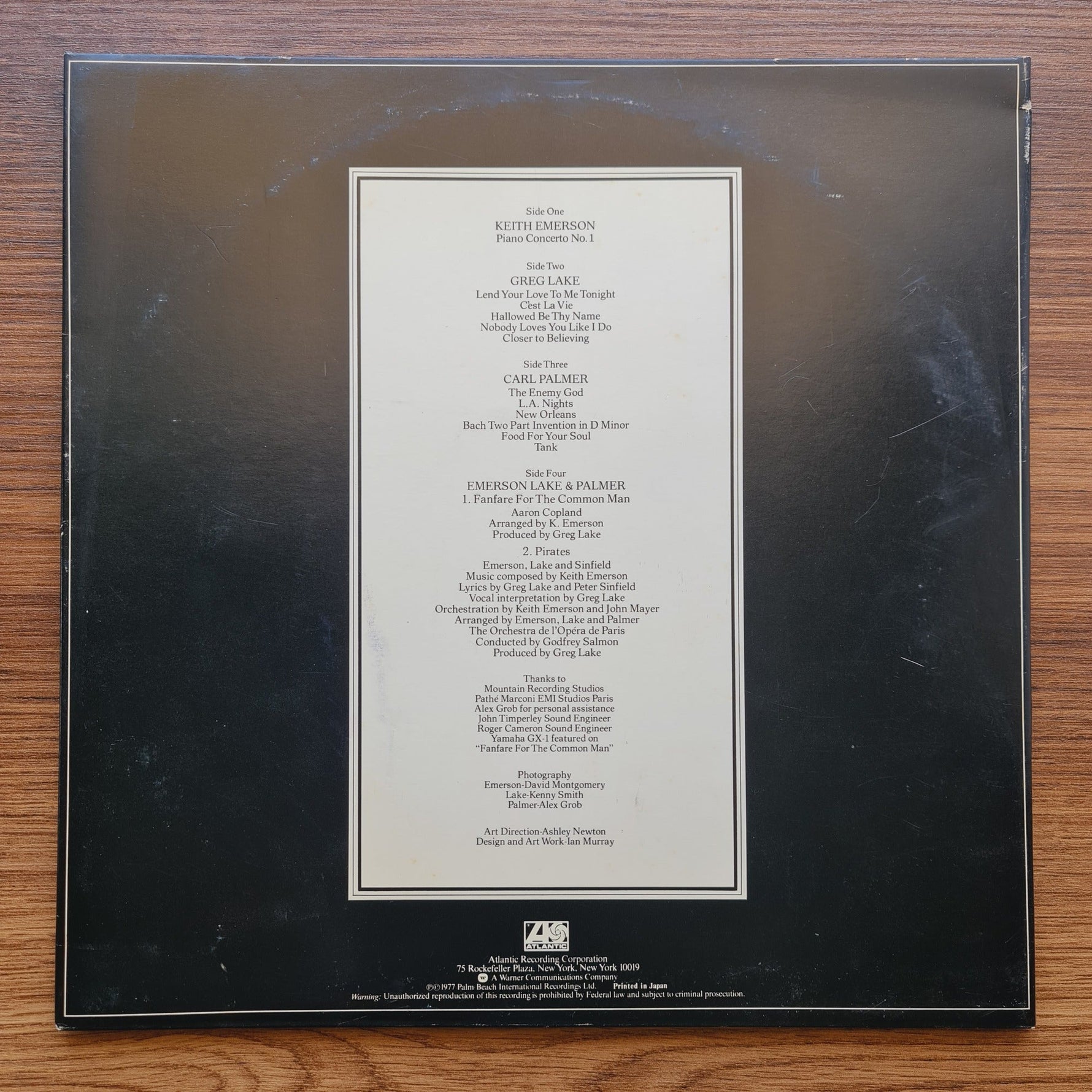 Emerson Lake & Palmer – Works (Volume 1) Only Japan Vinyl
