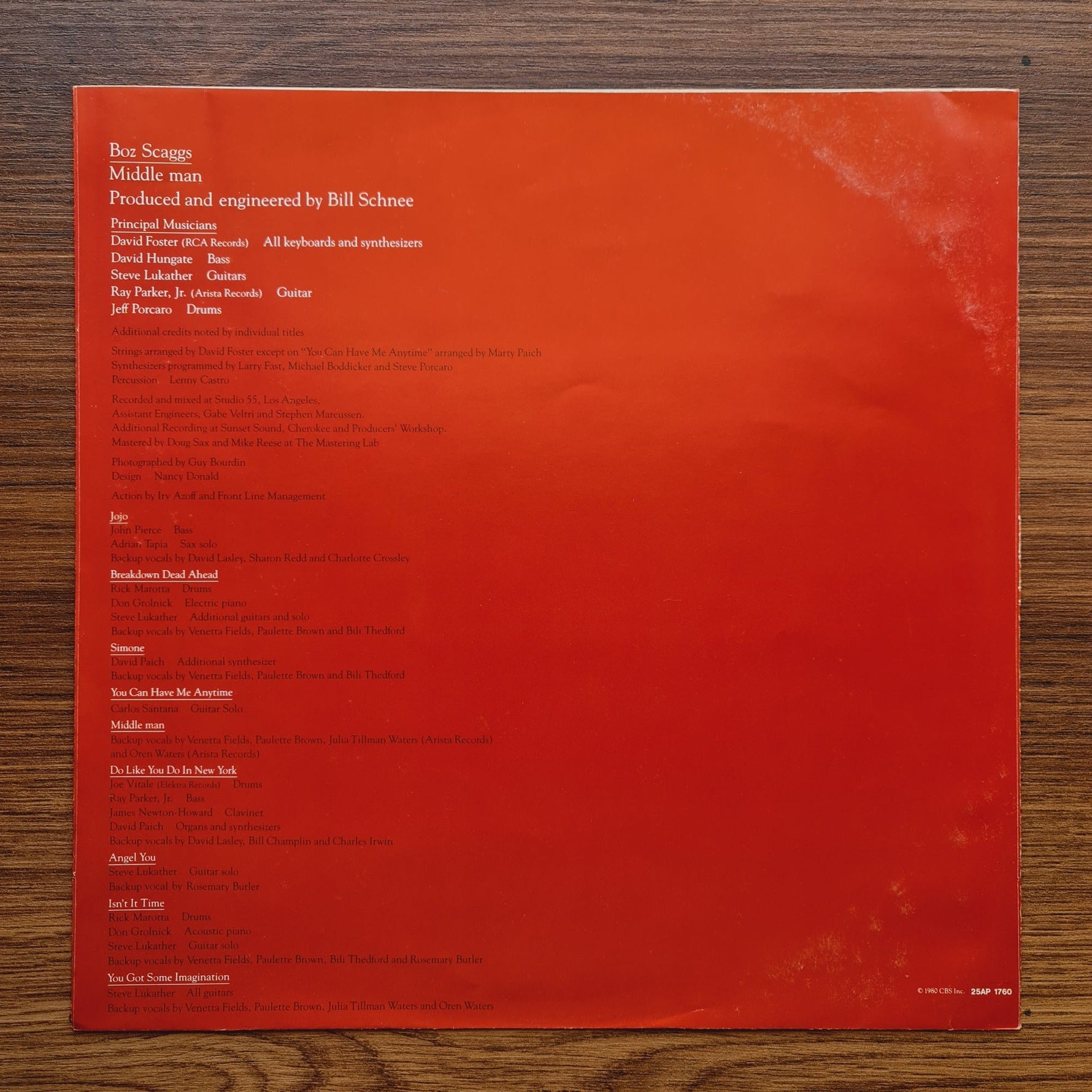 Boz Scaggs – Middle Man Only Japan Vinyl