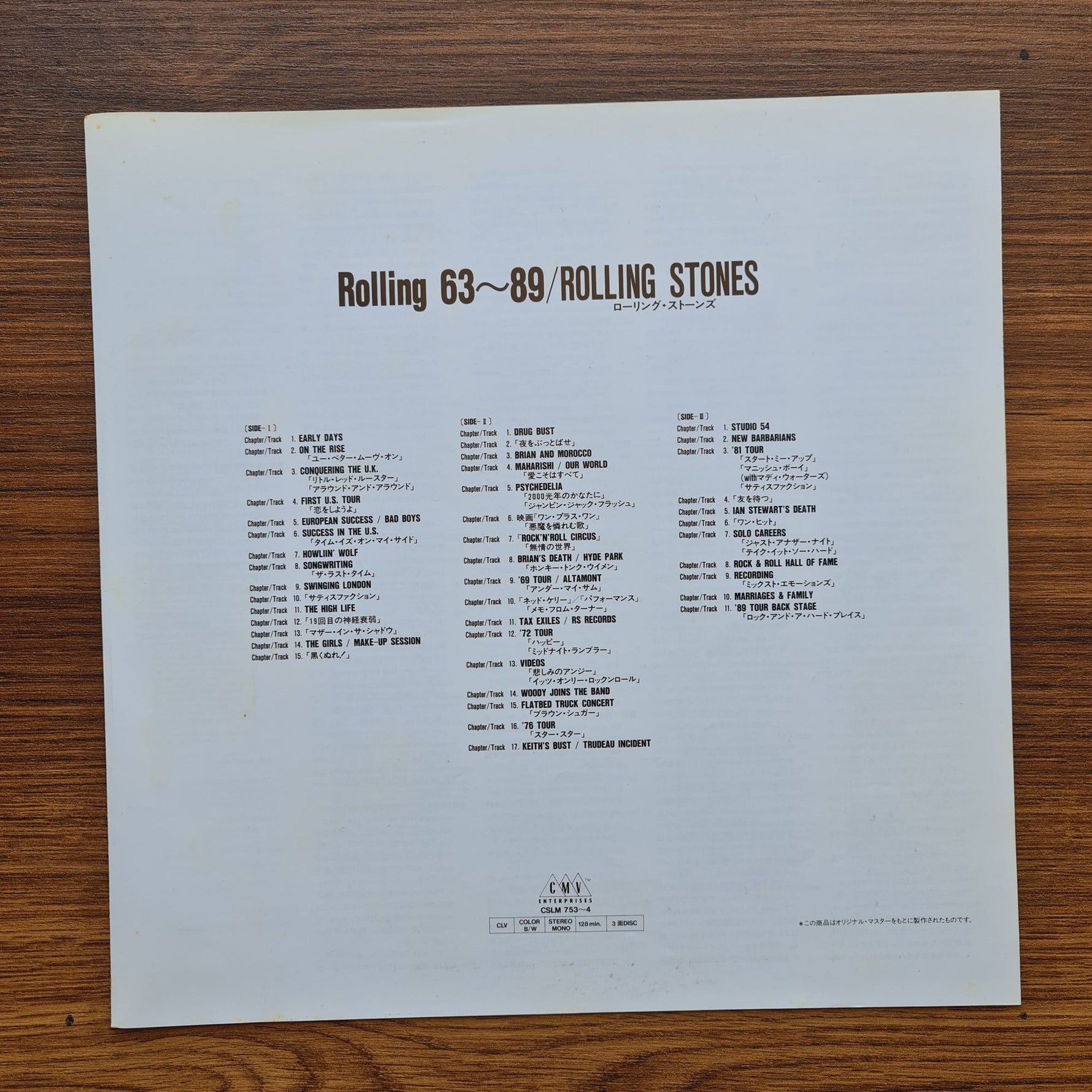 Rolling Stones – Rolling 63-89 LaserDisc Only Japan Vinyl