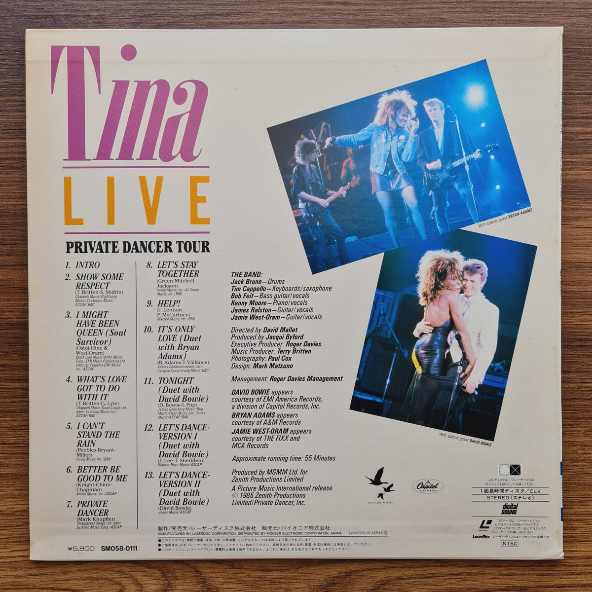 Tina Turner – Tina Live - Private Dancer Tour LaserDisc Only Japan Vinyl