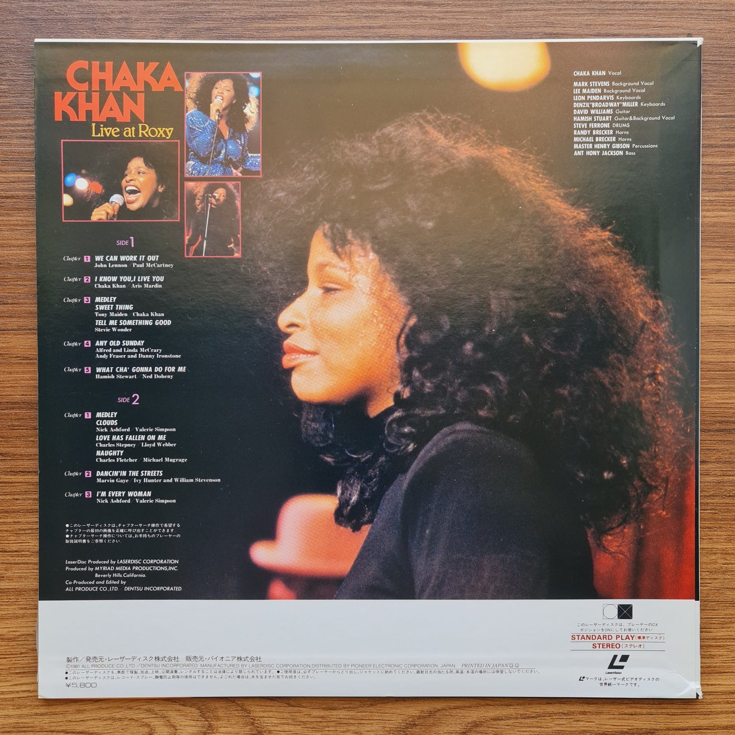 Chaka Khan – Live At Roxy LaserDisc Only Japan Vinyl