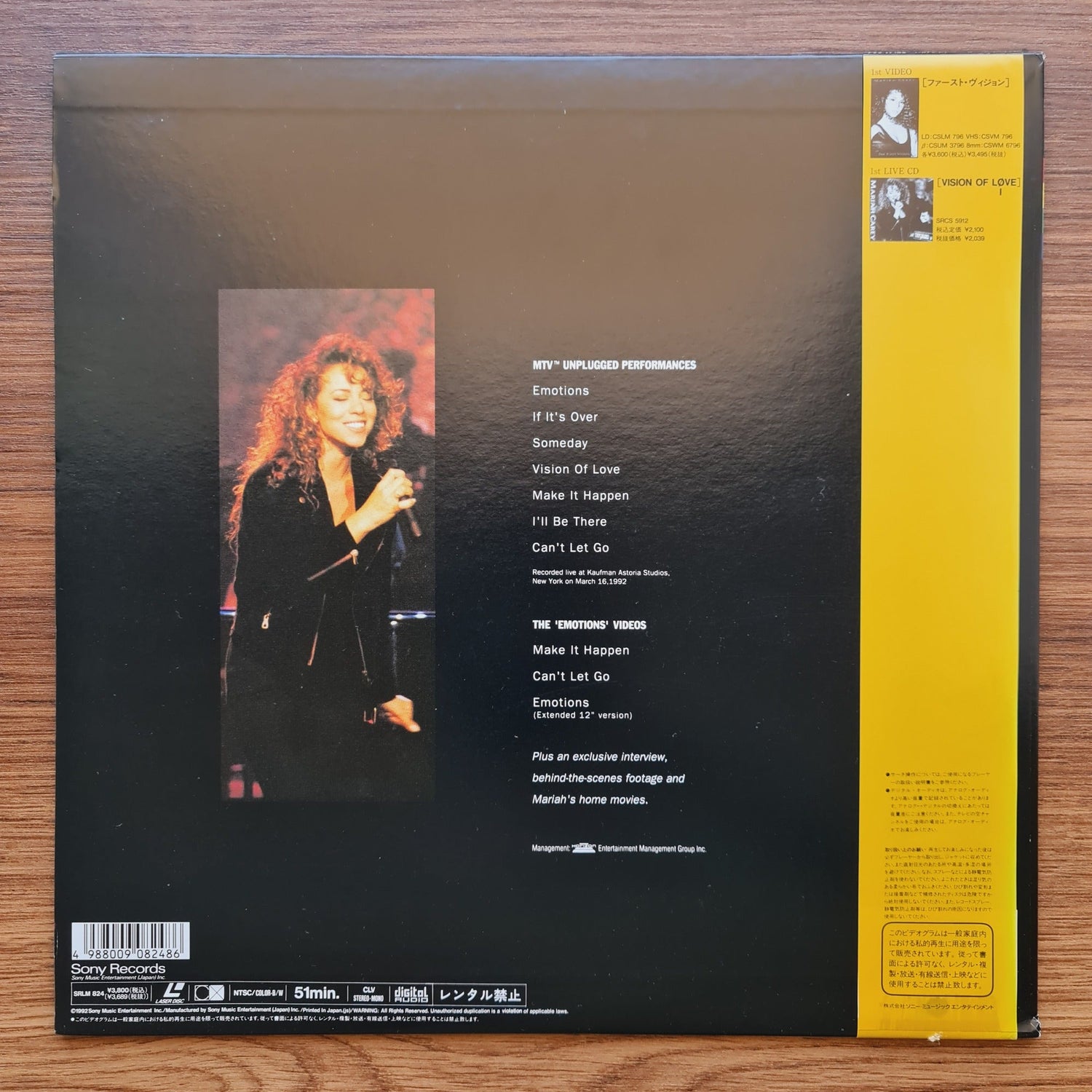 Mariah Carey – MTV Unplugged +3 LaserDisc Only Japan Vinyl