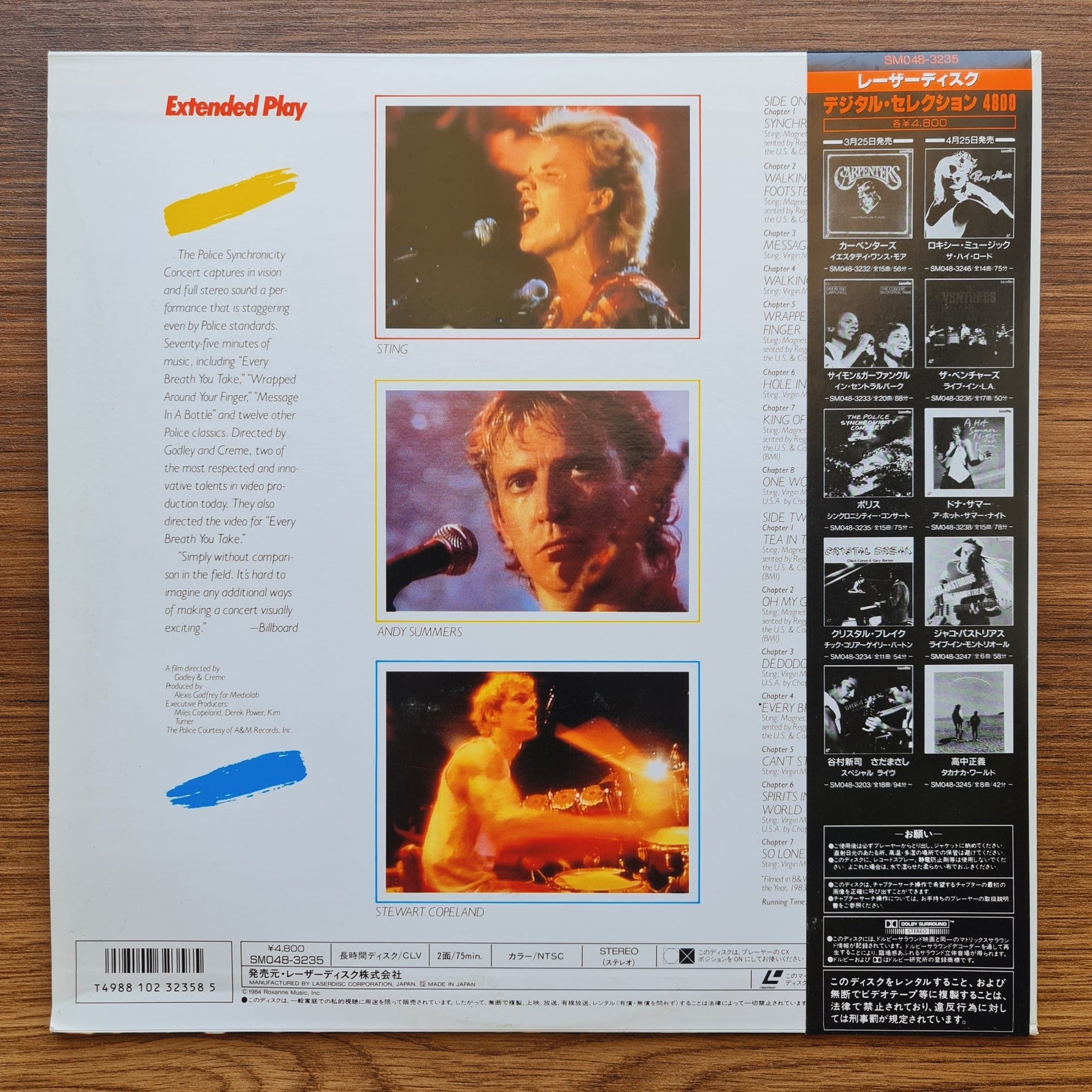 The Police – Synchronicity Concert LaserDisc Only Japan Vinyl