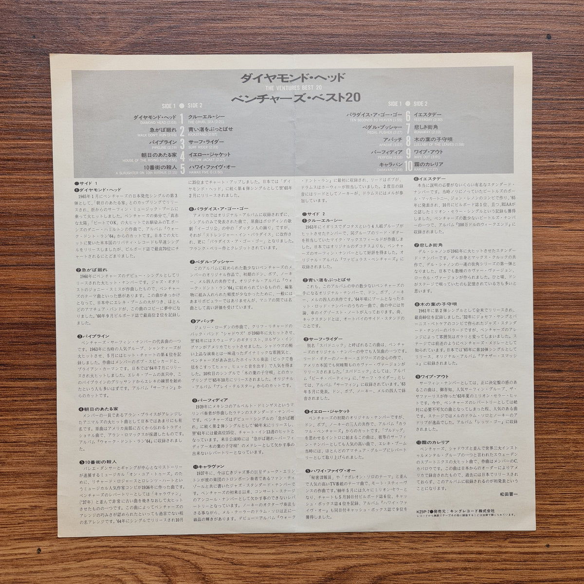 The Ventures – Ventures Best 20 Only Japan Vinyl