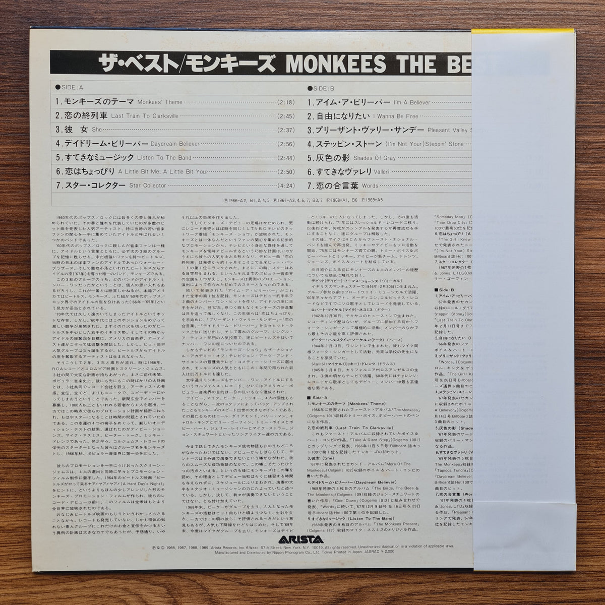 The Monkees – The Best Japan Vinyl