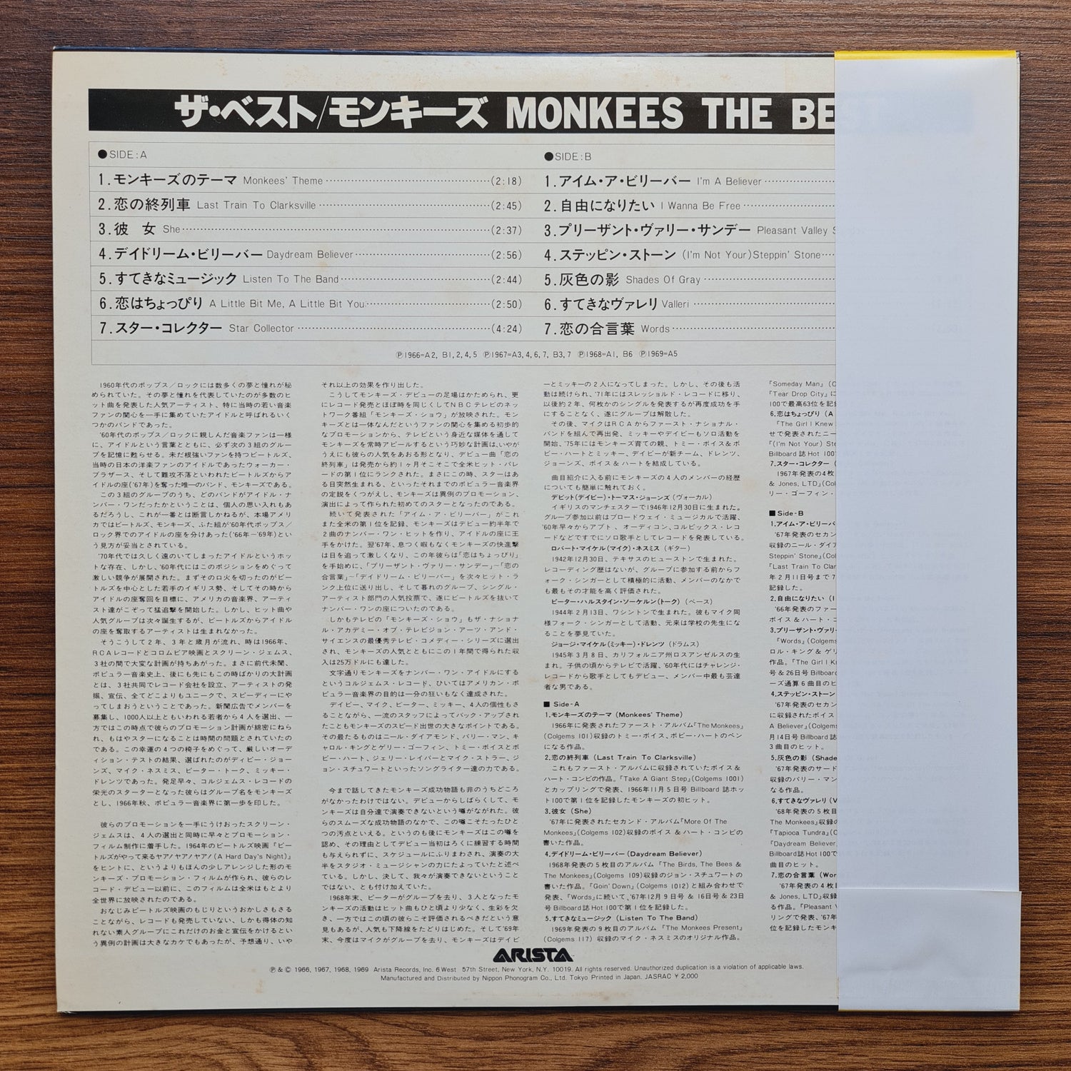 The Monkees – The Best Japan Vinyl