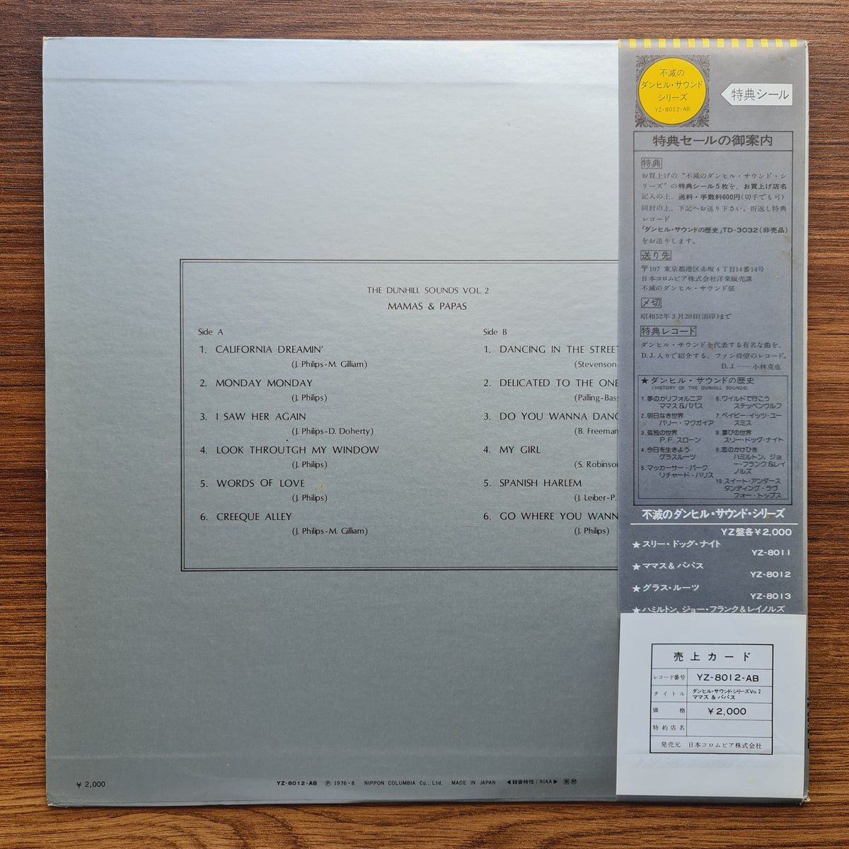 The Mamas & The Papas – The Dunhill Sounds Vol.2 Japan Vinyl