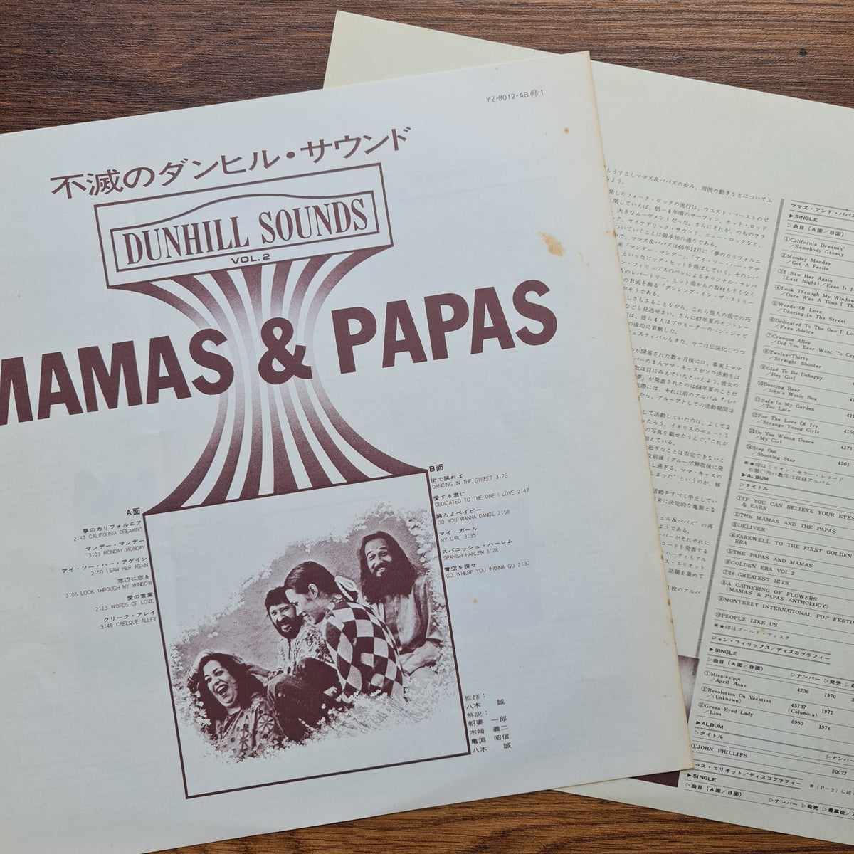 The Mamas & The Papas – The Dunhill Sounds Vol.2 Japan Vinyl