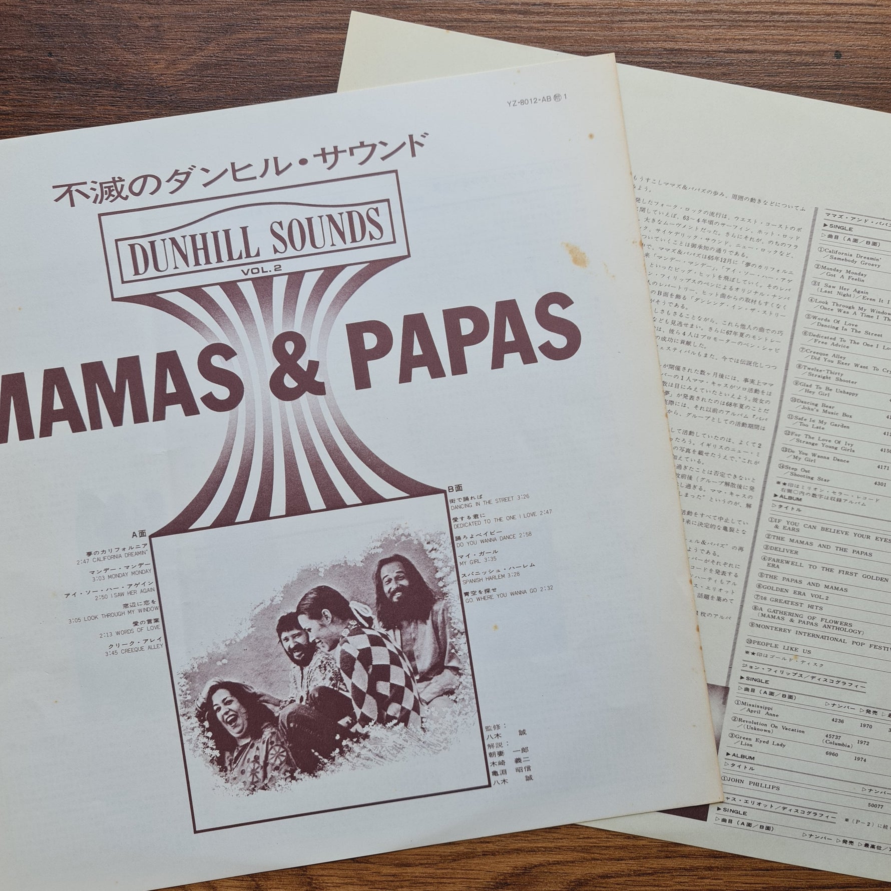 The Mamas & The Papas – The Dunhill Sounds Vol.2 Japan Vinyl