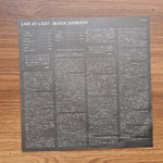 Black Sabbath – Live At Last Japan Vinyl