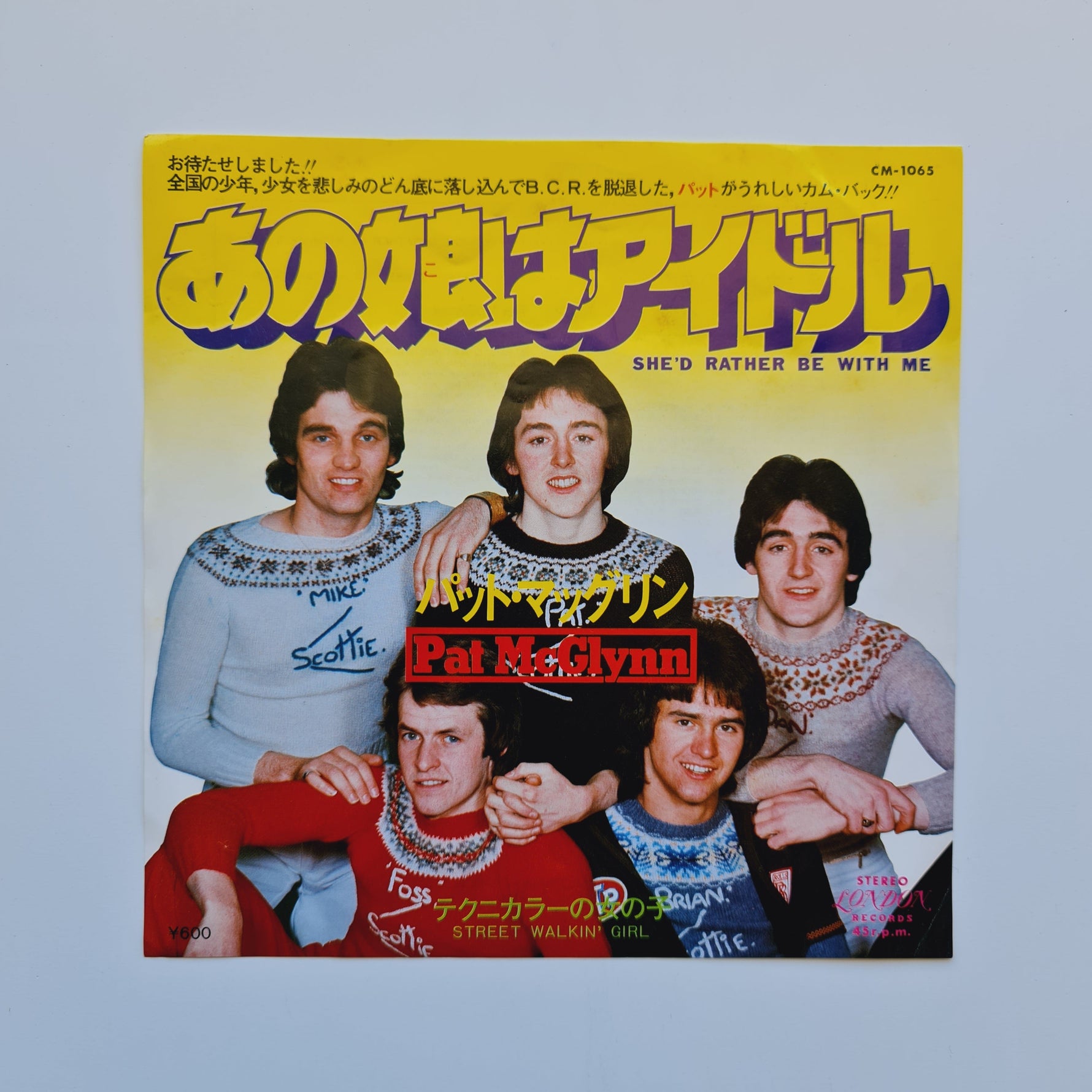 Pat McGlynn – She'd Rather Be With Me / Street Walkin' Girl Japan Vinyl