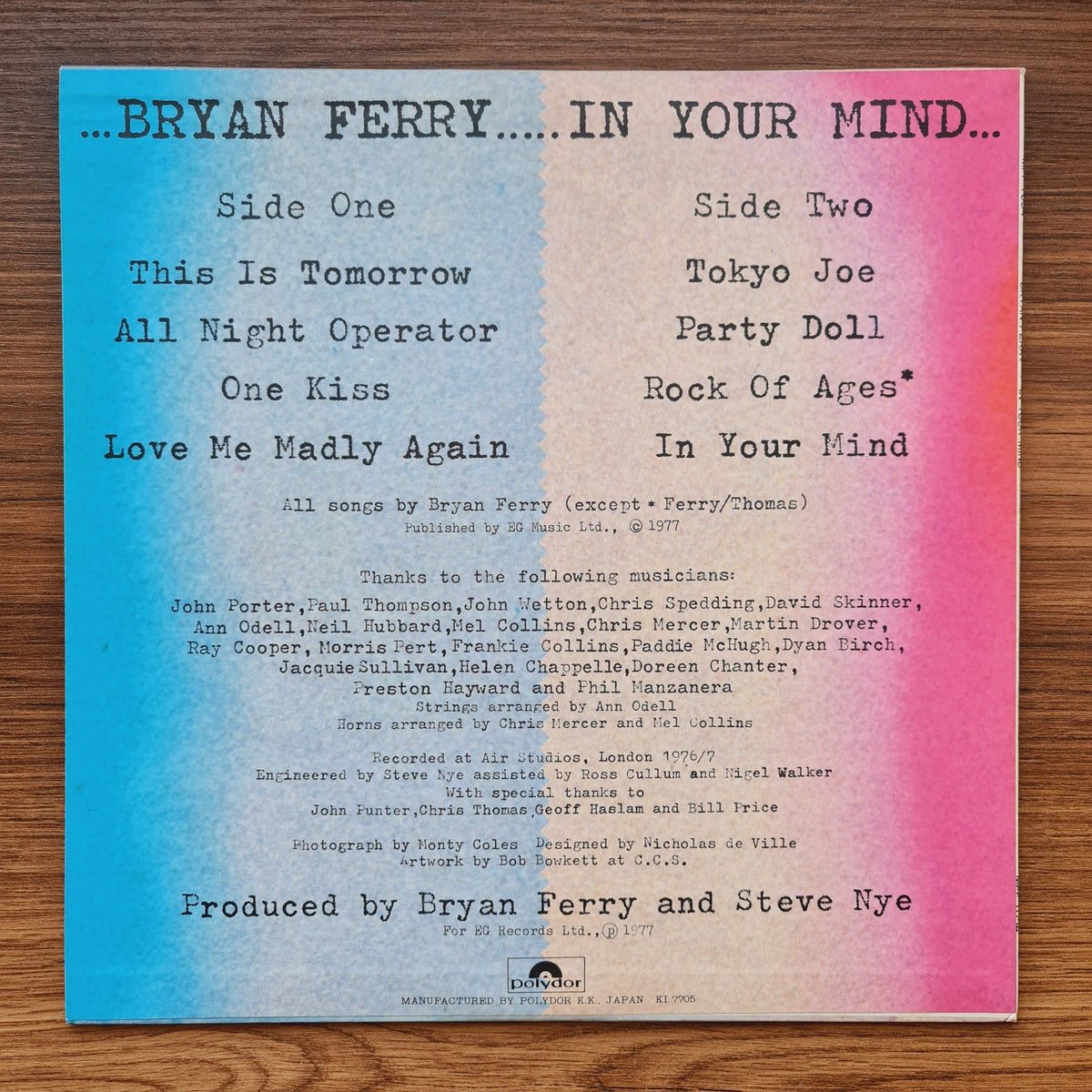 Bryan Ferry – In Your Mind Only Japan Vinyl