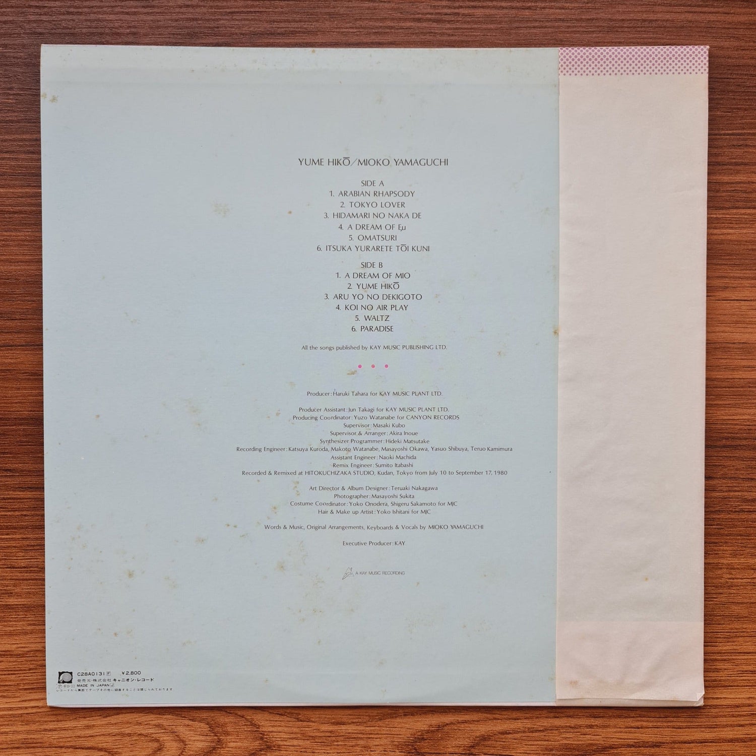 Mioko Yamaguchi – Yume Hiko Only Japan Vinyl