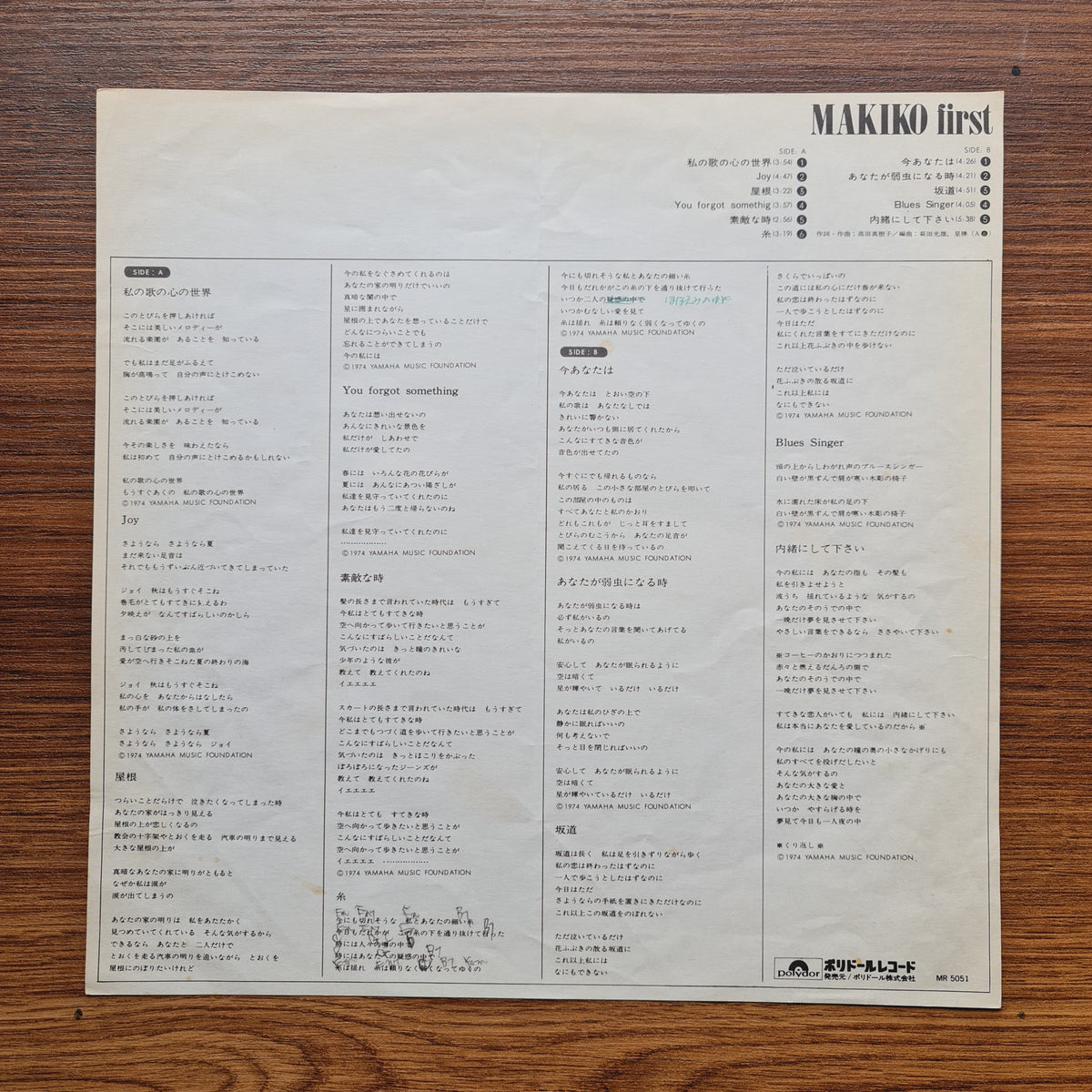 Makiko Takada – Makiko First Only Japan Vinyl